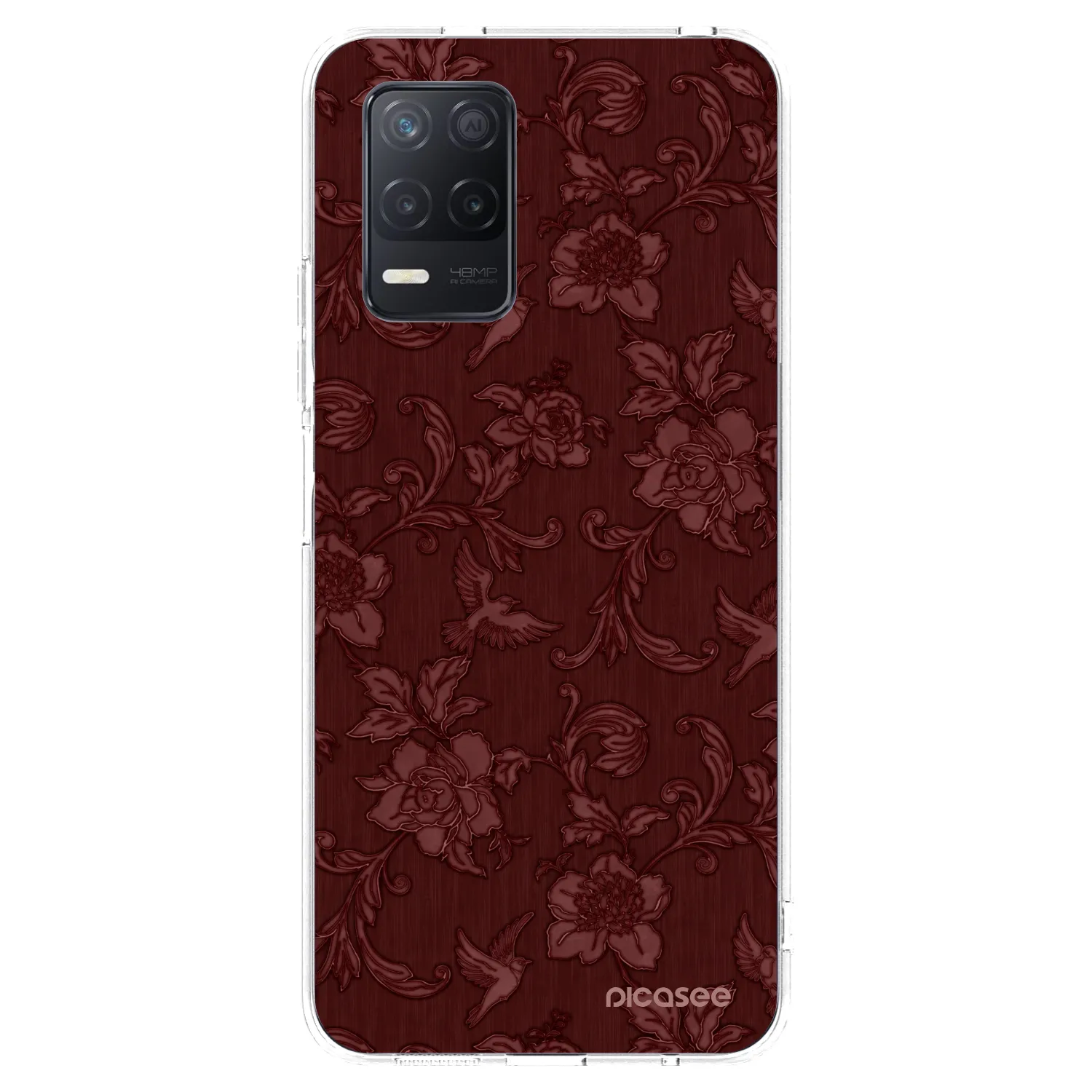 Picasee silikonska prozirna maskica za Realme 8 5G - Red Elegance