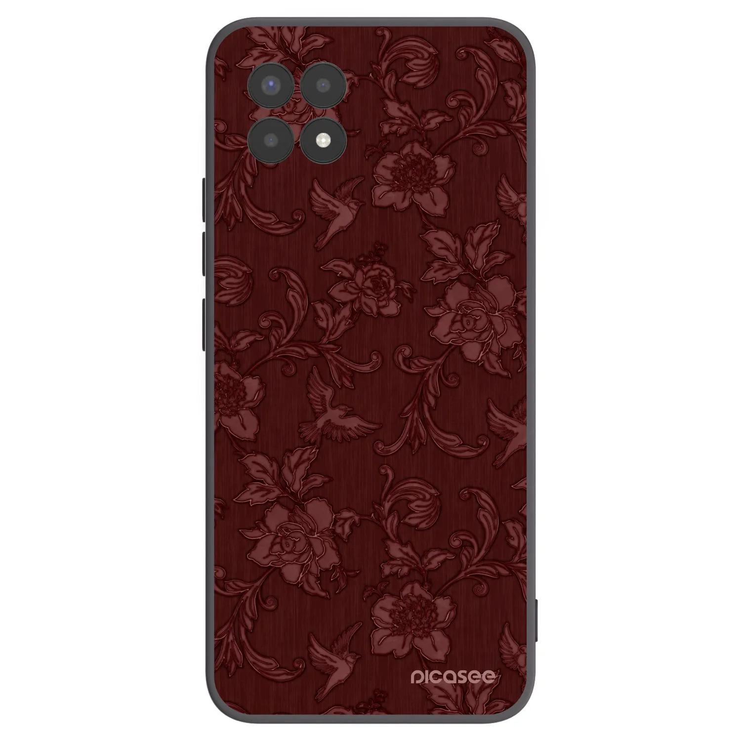 Picasee crna silikonska maskica za Realme 8i - Red Elegance