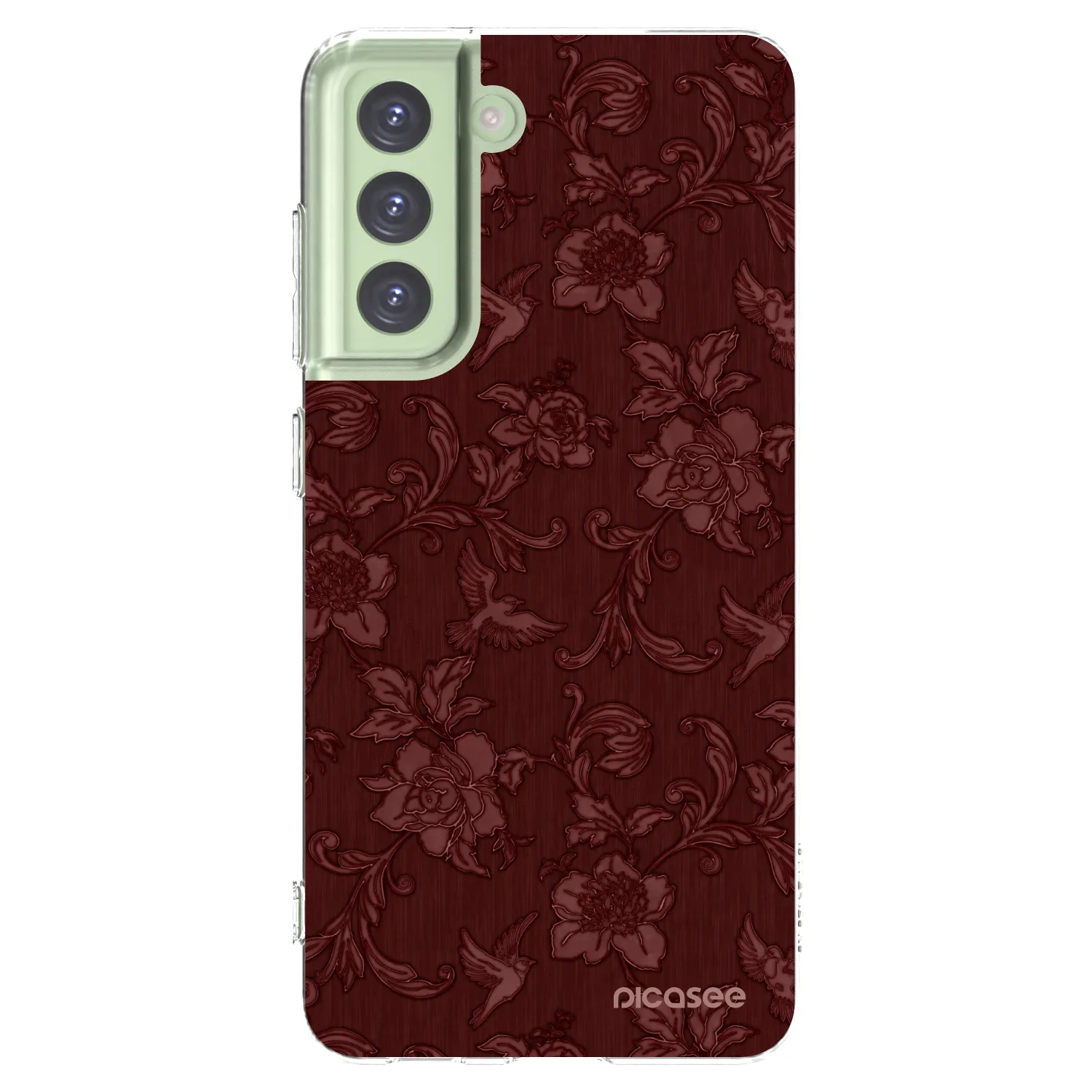 Picasee silikonska prozirna maskica za Samsung Galaxy S21 FE 5G - Red Elegance