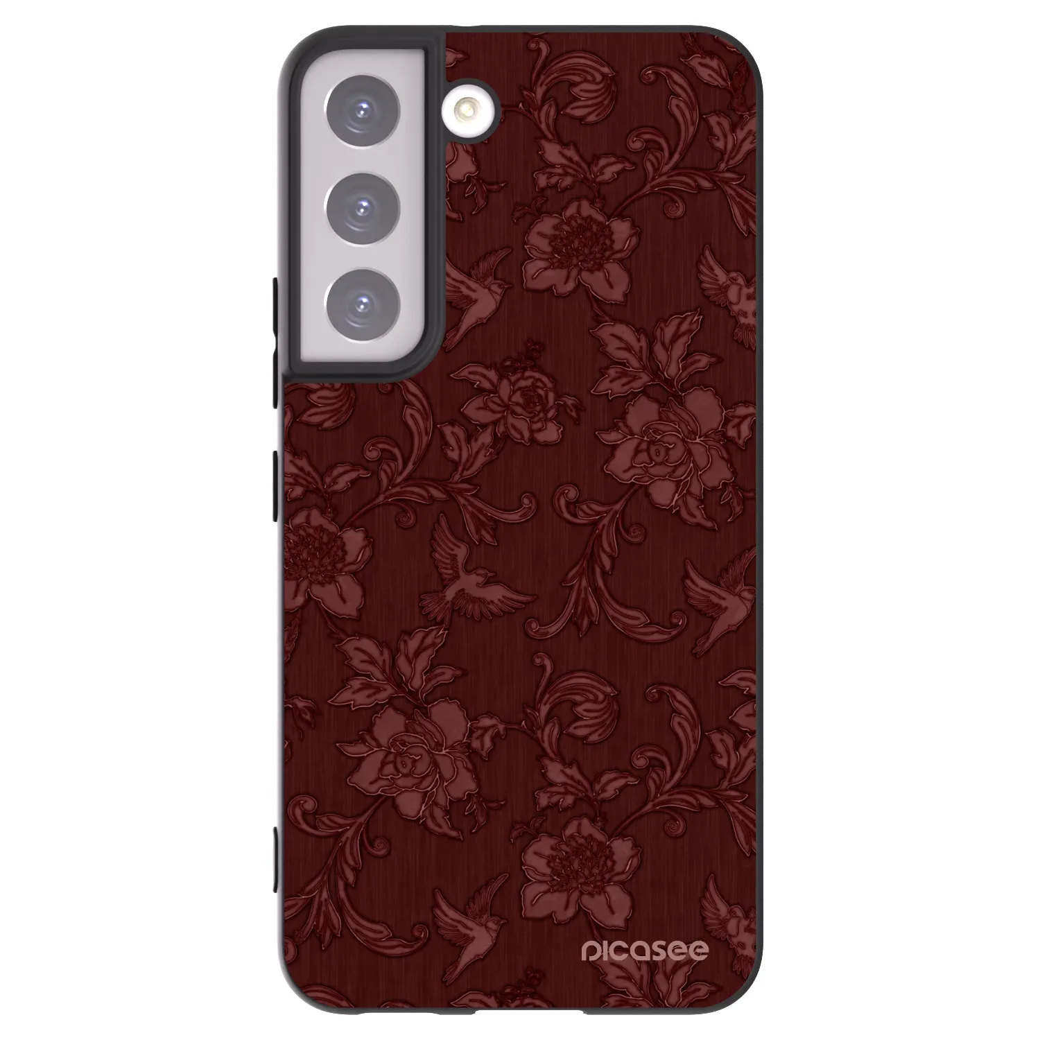 Picasee crna silikonska maskica za Samsung Galaxy S22 5G - Red Elegance