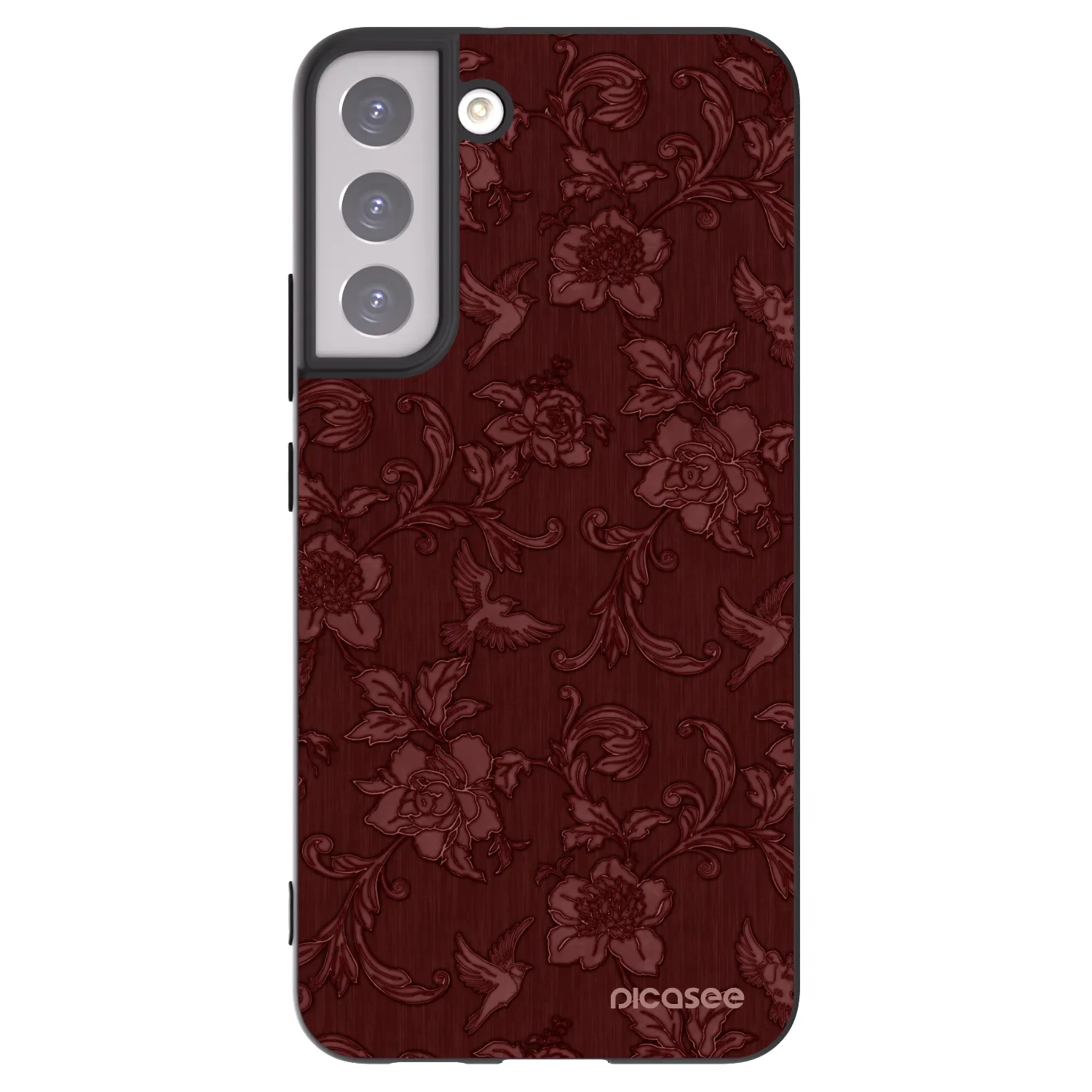 Picasee crna silikonska maskica za Samsung Galaxy S22+ 5G - Red Elegance
