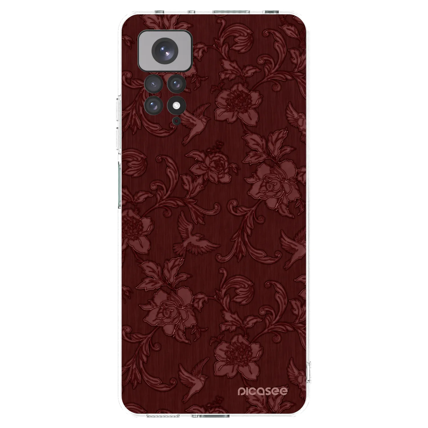 Picasee silikonska prozirna maskica za Xiaomi Redmi Note 11S 4G - Red Elegance