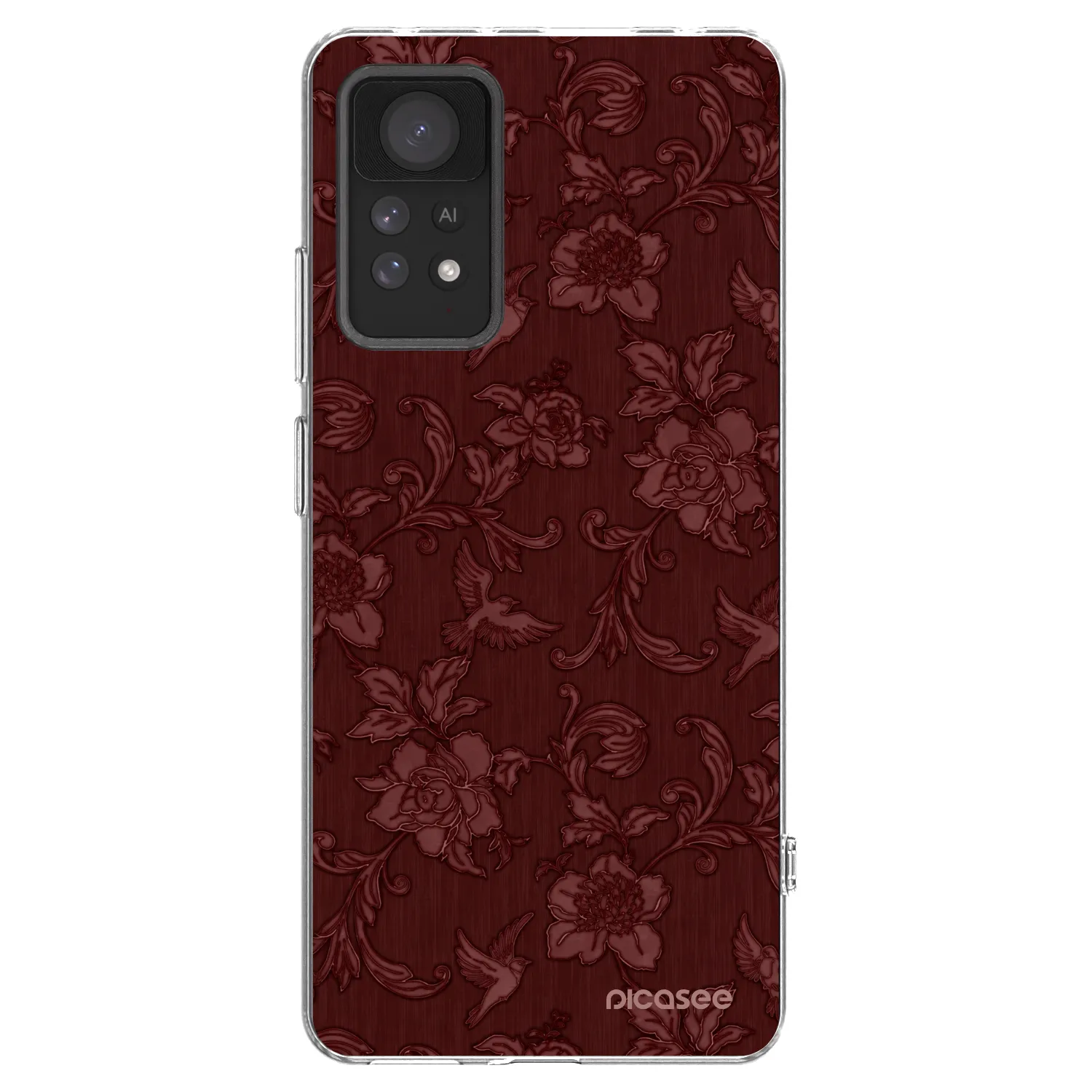 Picasee silikonska prozirna maskica za Xiaomi Redmi Note 11 Pro 5G - Red Elegance