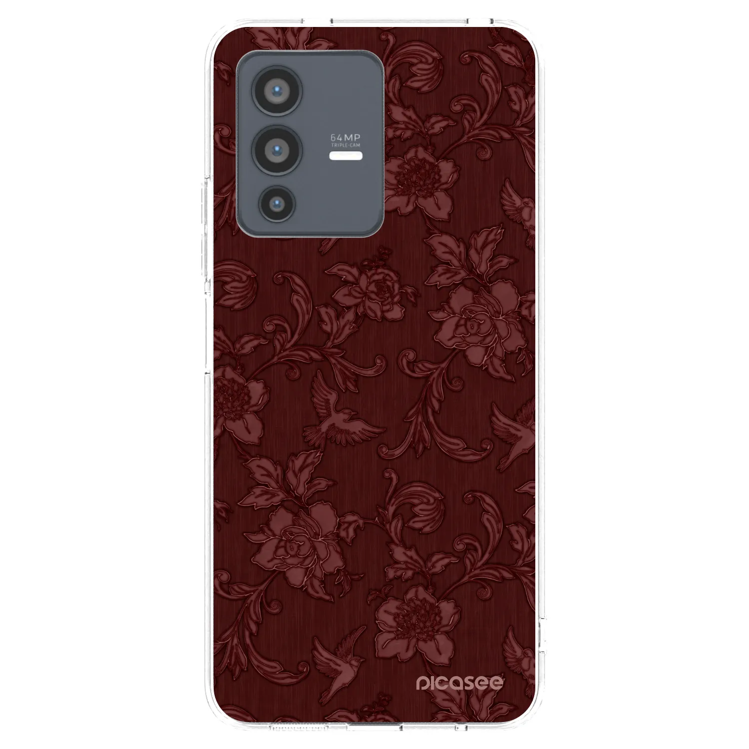 Picasee silikonska prozirna maskica za Vivo V23 5G - Red Elegance