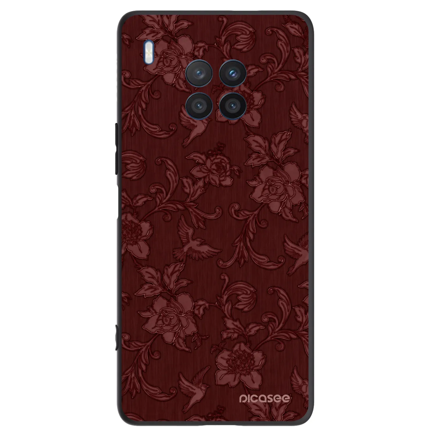 Picasee crna silikonska maskica za Honor 50 Lite - Red Elegance