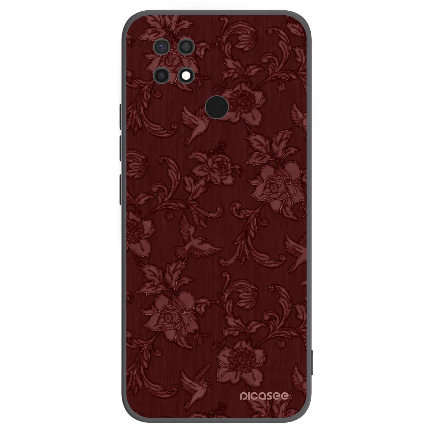 Picasee crna silikonska maskica za Xiaomi Redmi 10C - Red Elegance