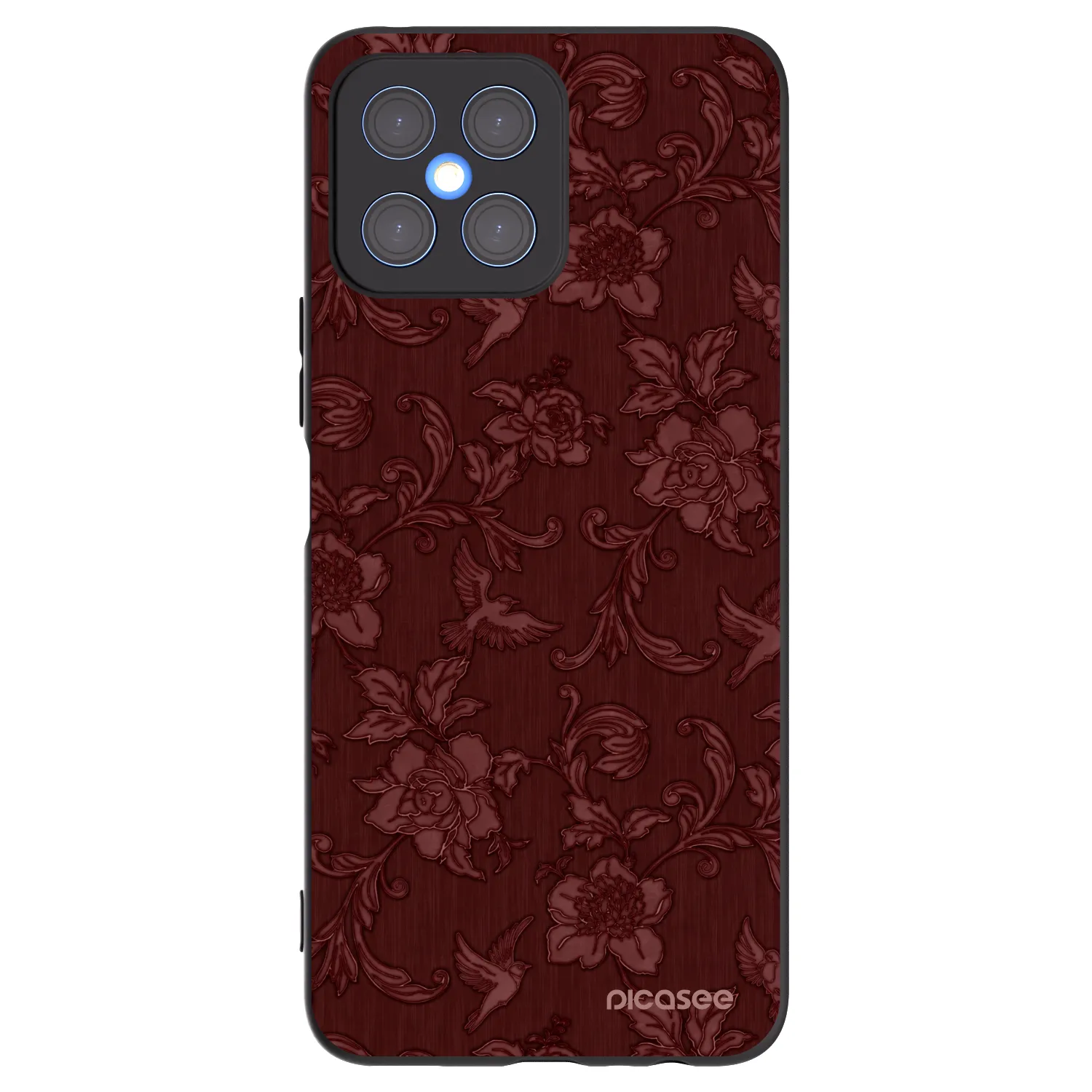 Picasee crna silikonska maskica za Honor X8 4G - Red Elegance