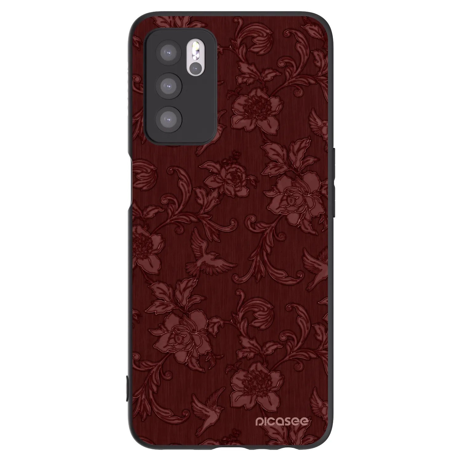 Picasee crna silikonska maskica za OPPO A16s - Red Elegance