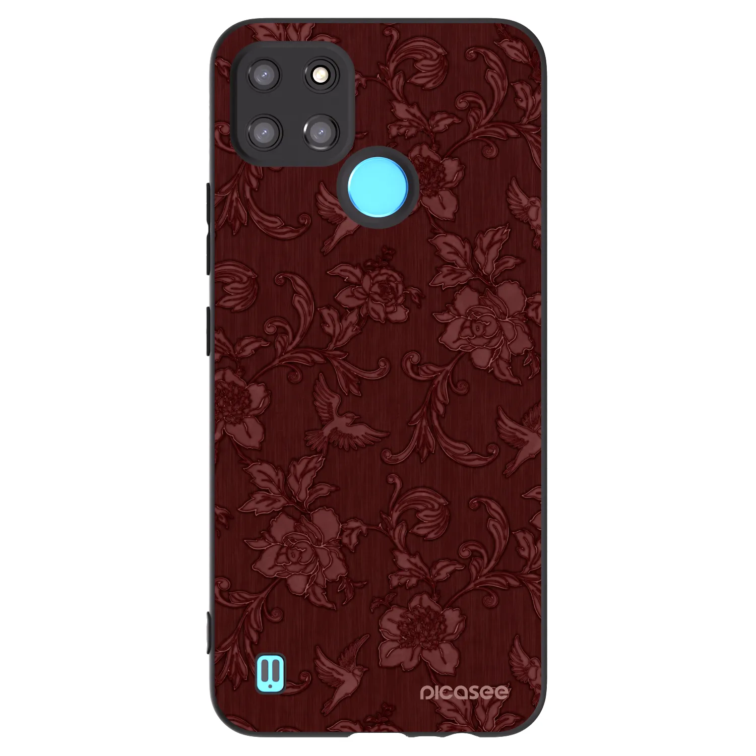 Picasee crna silikonska maskica za Realme C21Y - Red Elegance
