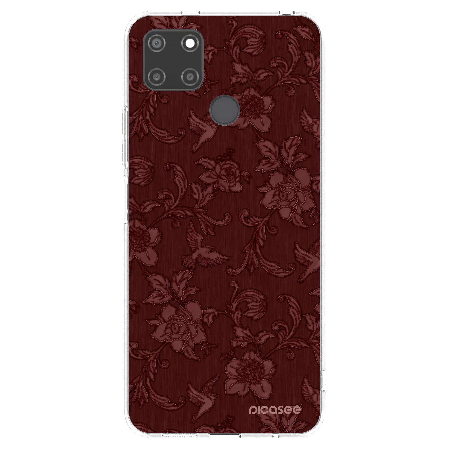 Picasee silikonska prozirna maskica za Realme C21Y - Red Elegance