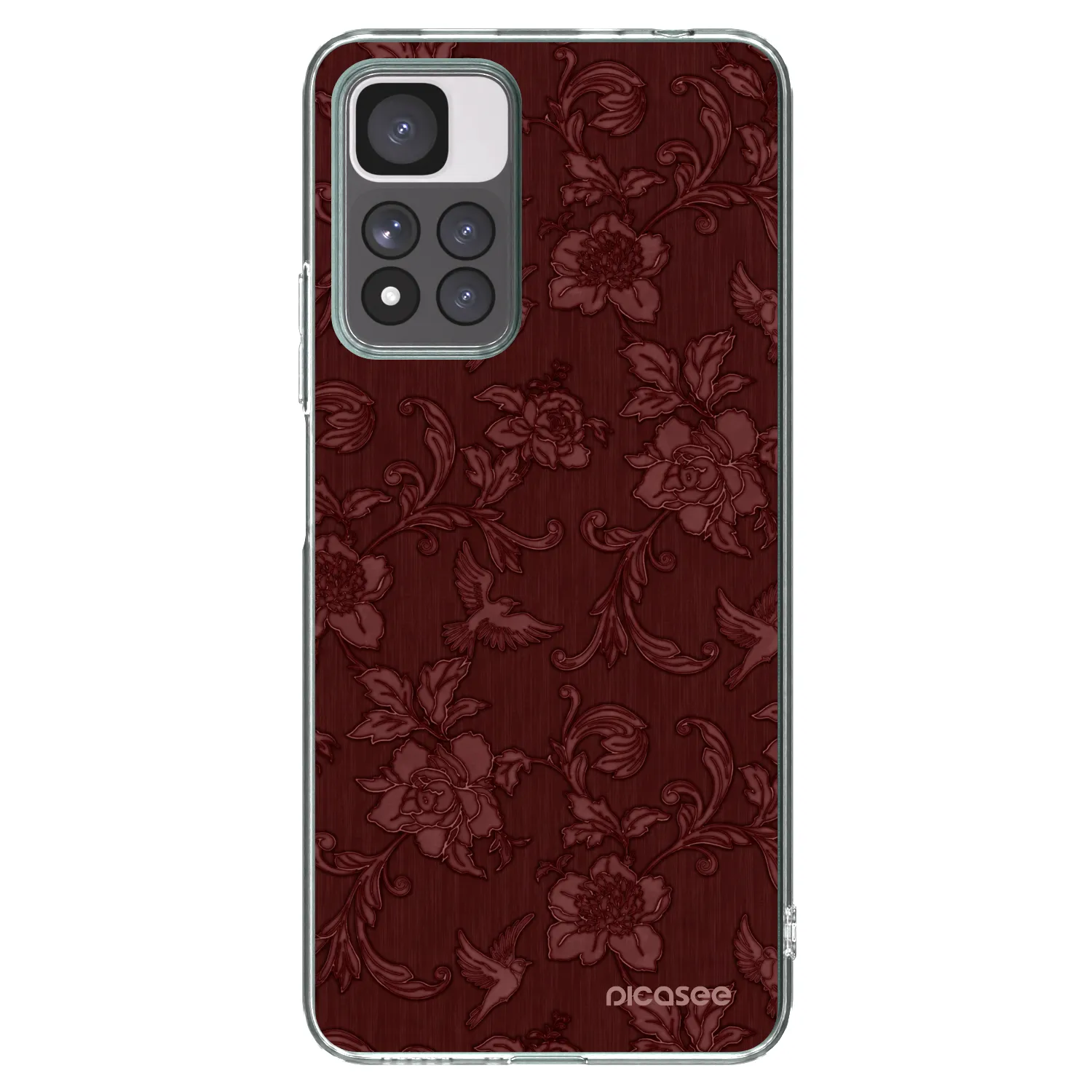 Picasee silikonska prozirna maskica za Xiaomi Redmi Note 11 Pro+ 5G - Red Elegance