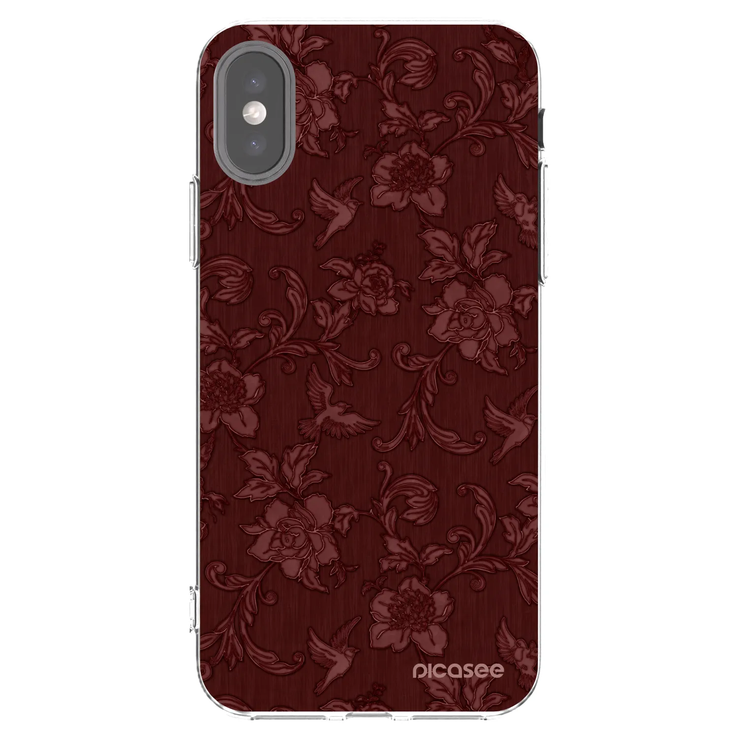 Picasee silikonska prozirna maskica za Apple iPhone X/XS - Red Elegance