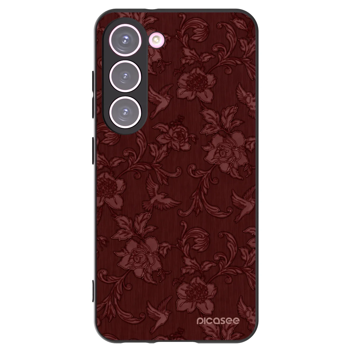 Picasee crna silikonska maskica za Samsung Galaxy S23 5G - Red Elegance