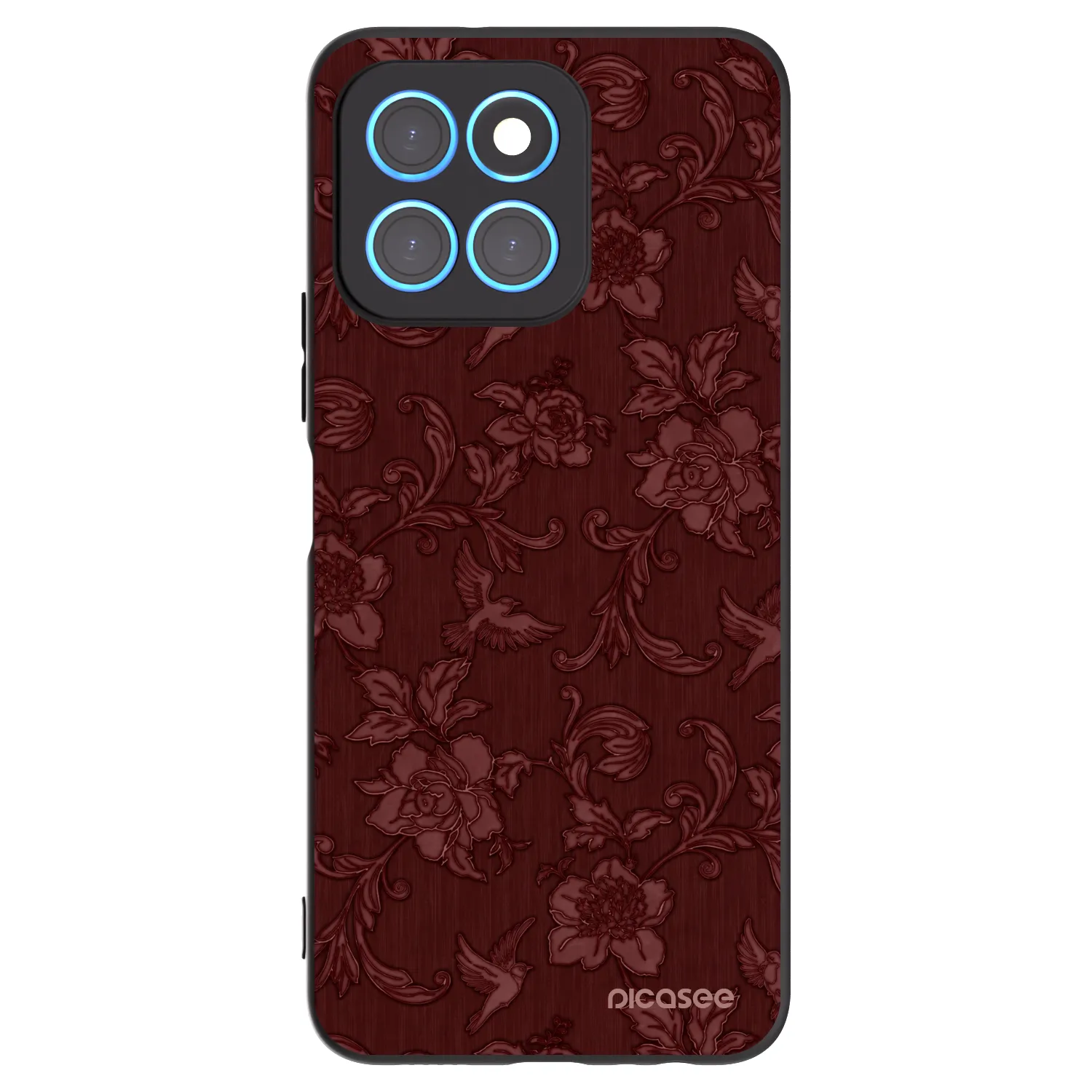Picasee crna silikonska maskica za Honor X8 5G - Red Elegance