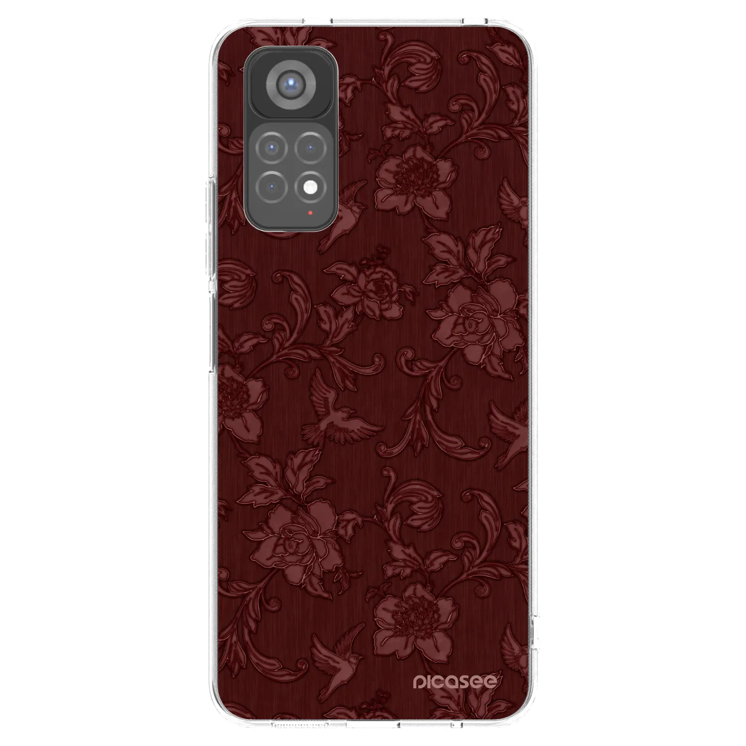 Picasee silikonska prozirna maskica za Xiaomi Redmi Note 11S 5G - Red Elegance