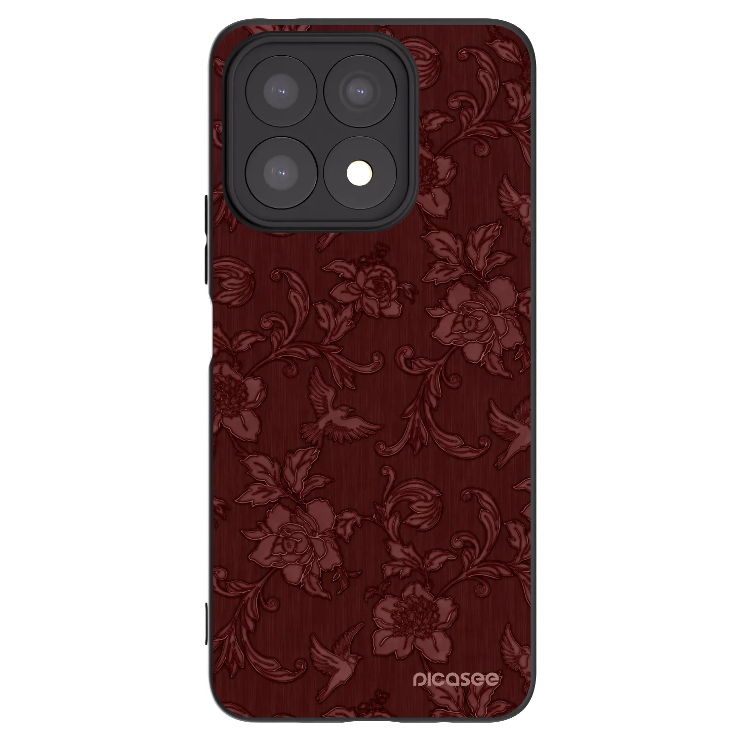 Picasee crna silikonska maskica za Honor X8a - Red Elegance