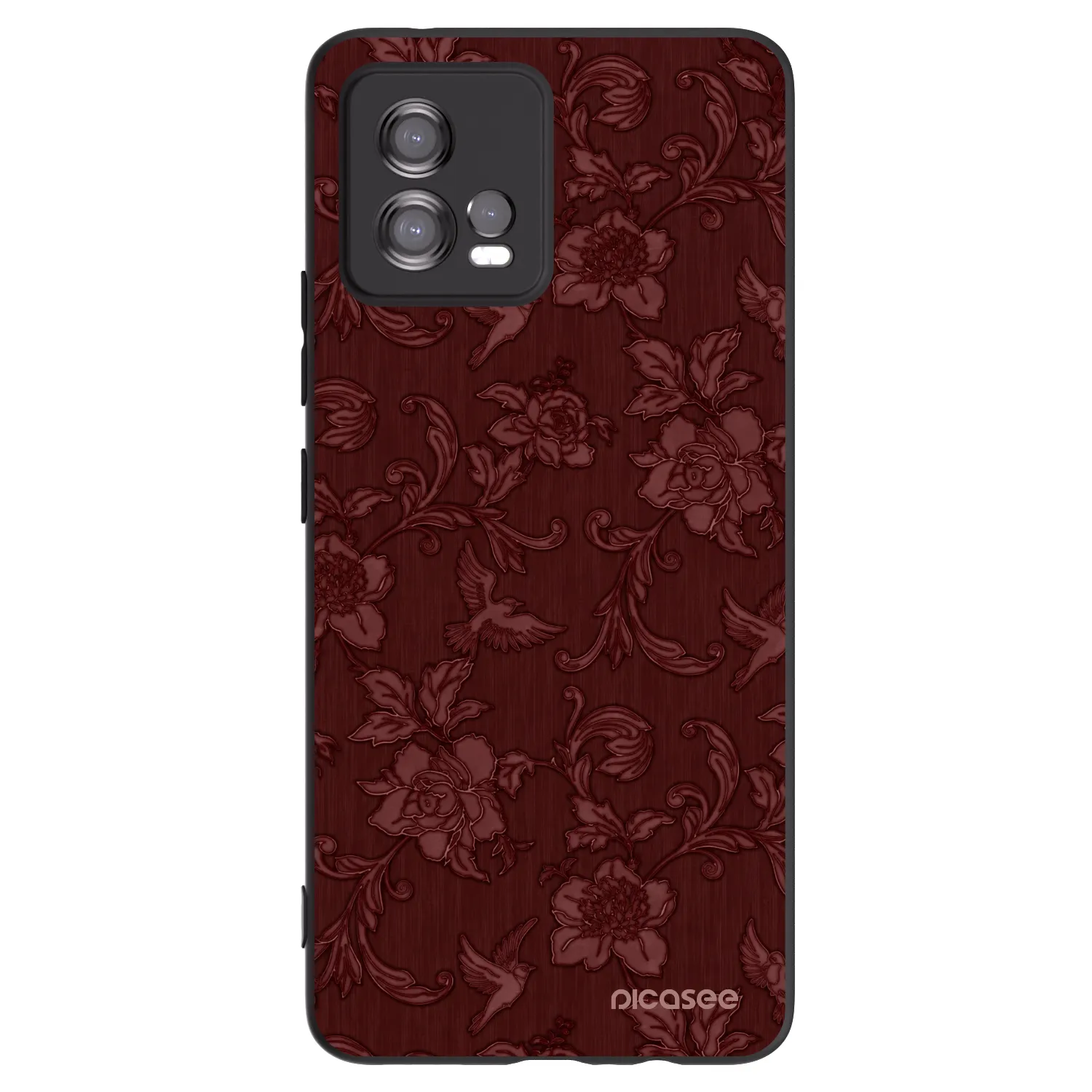 Picasee crna silikonska maskica za Motorola Moto G72 - Red Elegance