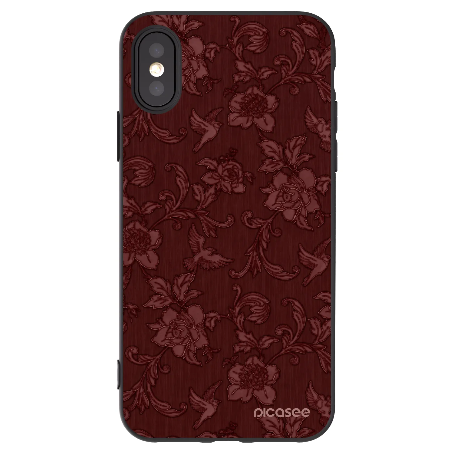 Picasee crna silikonska maskica za Apple iPhone X/XS - Red Elegance