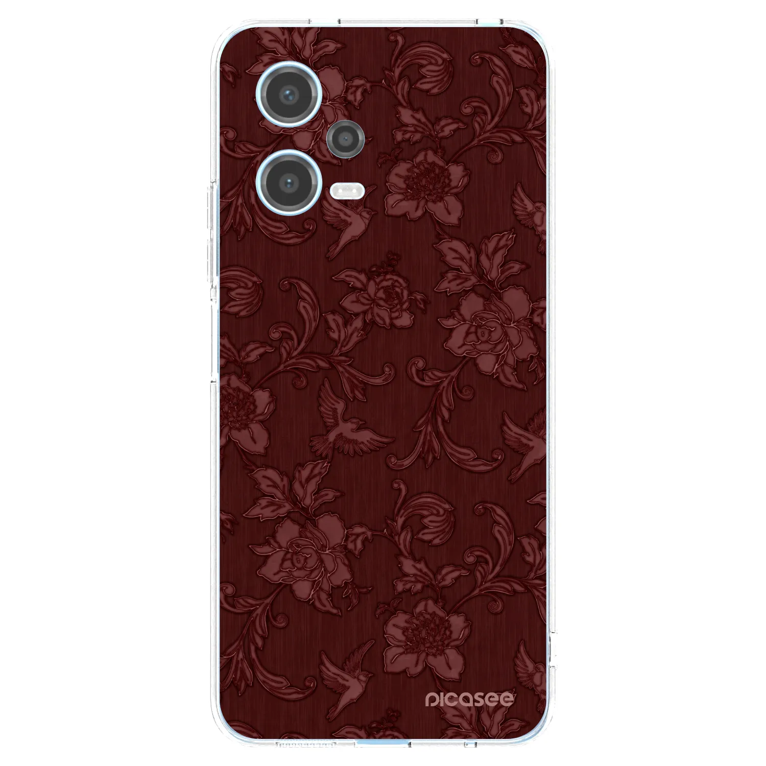 Picasee silikonska prozirna maskica za Xiaomi Redmi Note 12 5G - Red Elegance