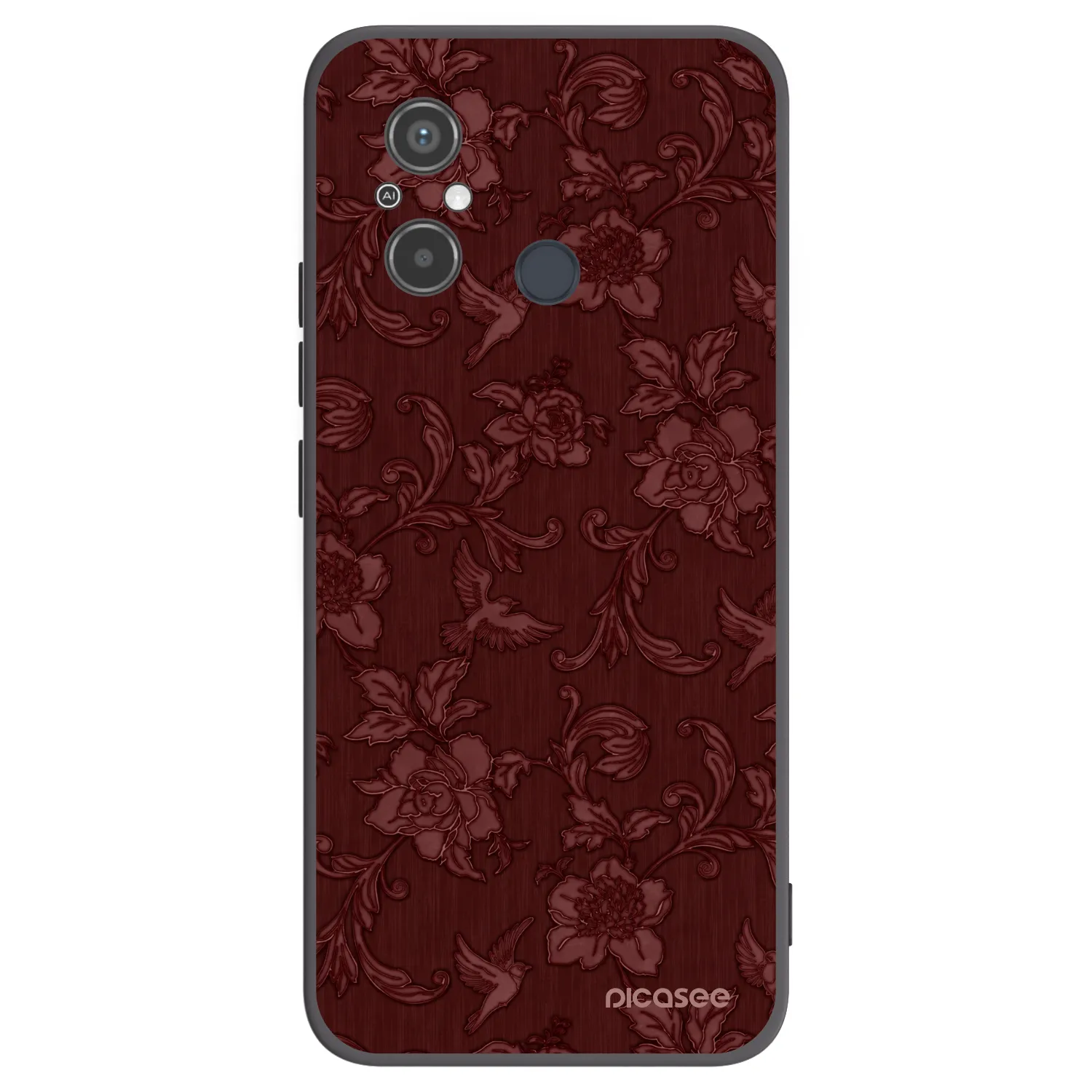 Picasee crna silikonska maskica za Xiaomi Redmi 12C - Red Elegance