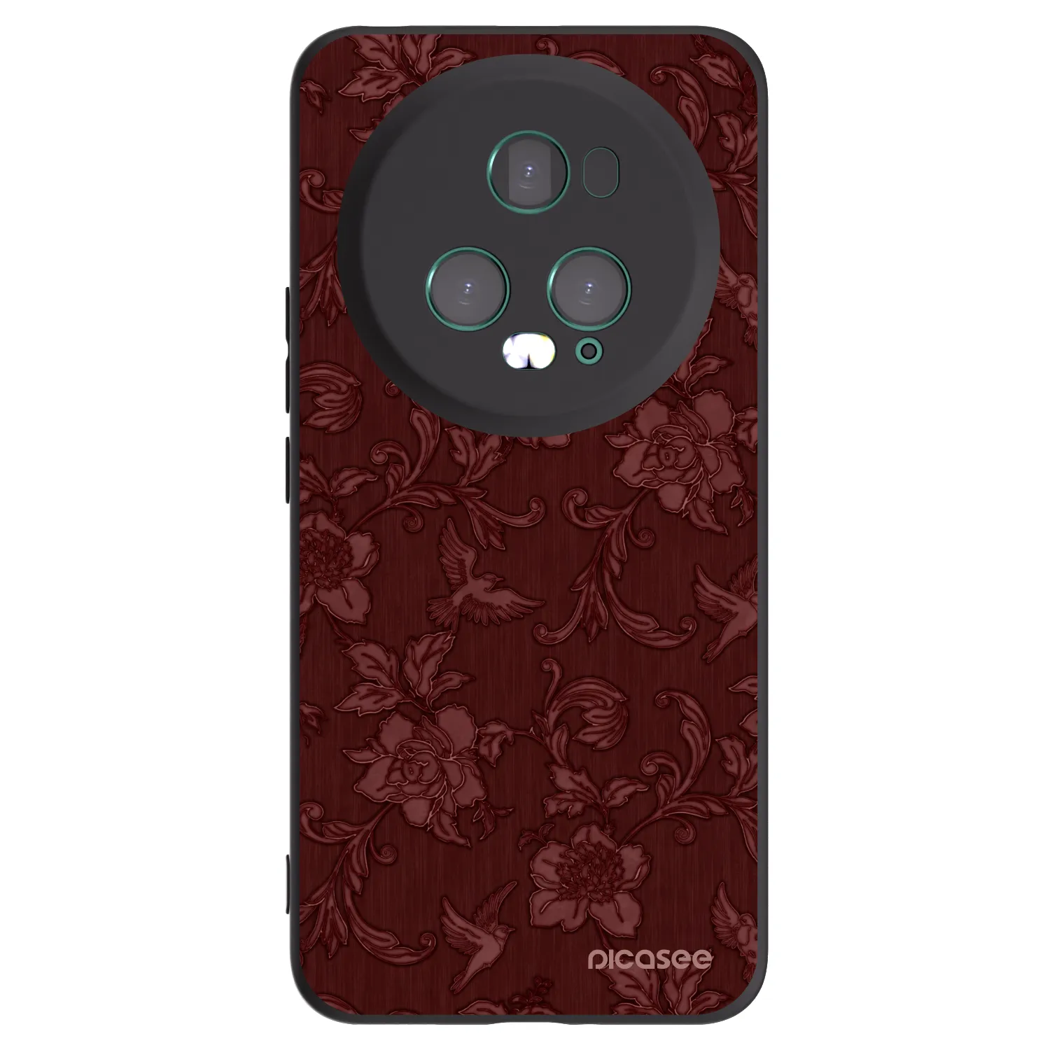 Picasee crna silikonska maskica za Honor Magic5 Pro - Red Elegance