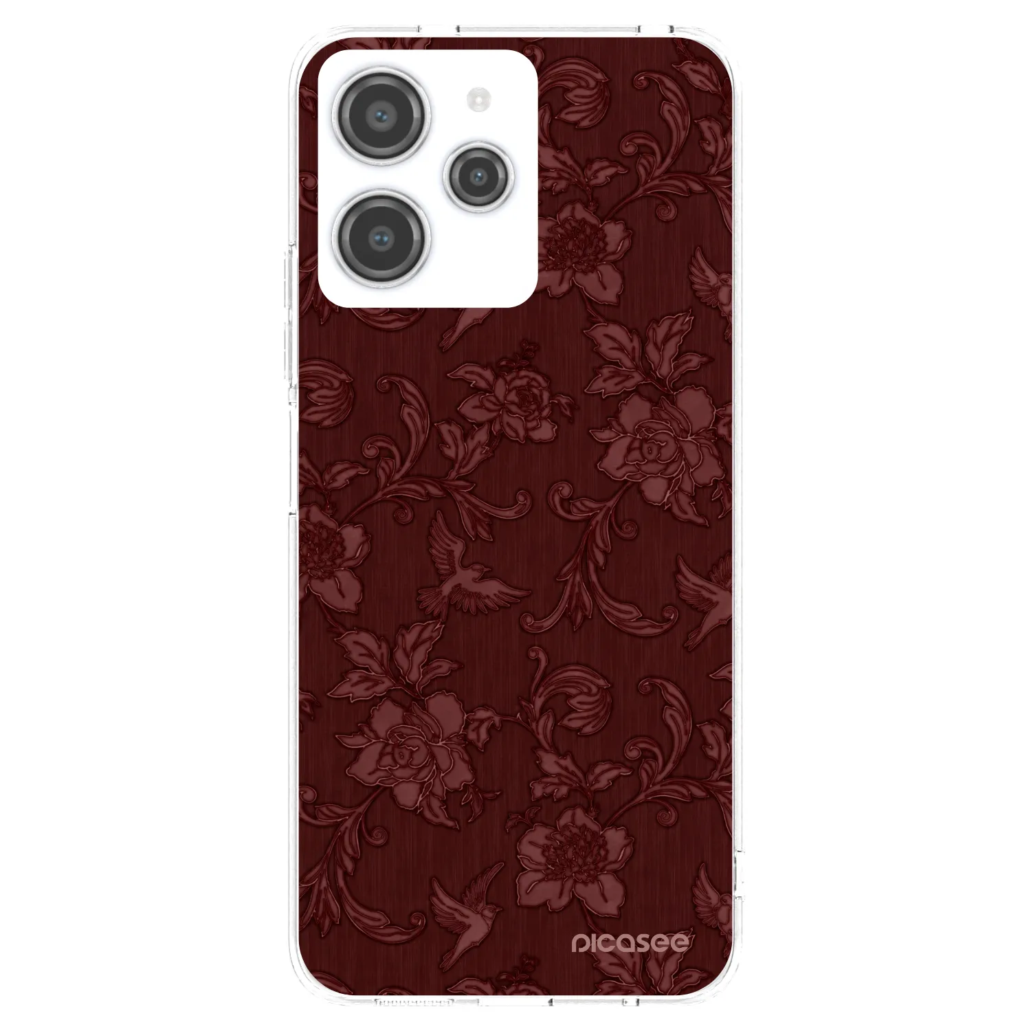 Picasee silikonska prozirna maskica za Xiaomi Redmi 12 4G - Red Elegance