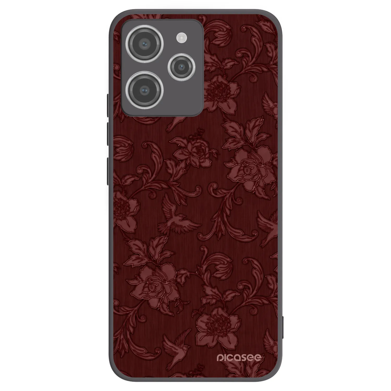 Picasee crna silikonska maskica za Xiaomi Redmi 12 4G - Red Elegance