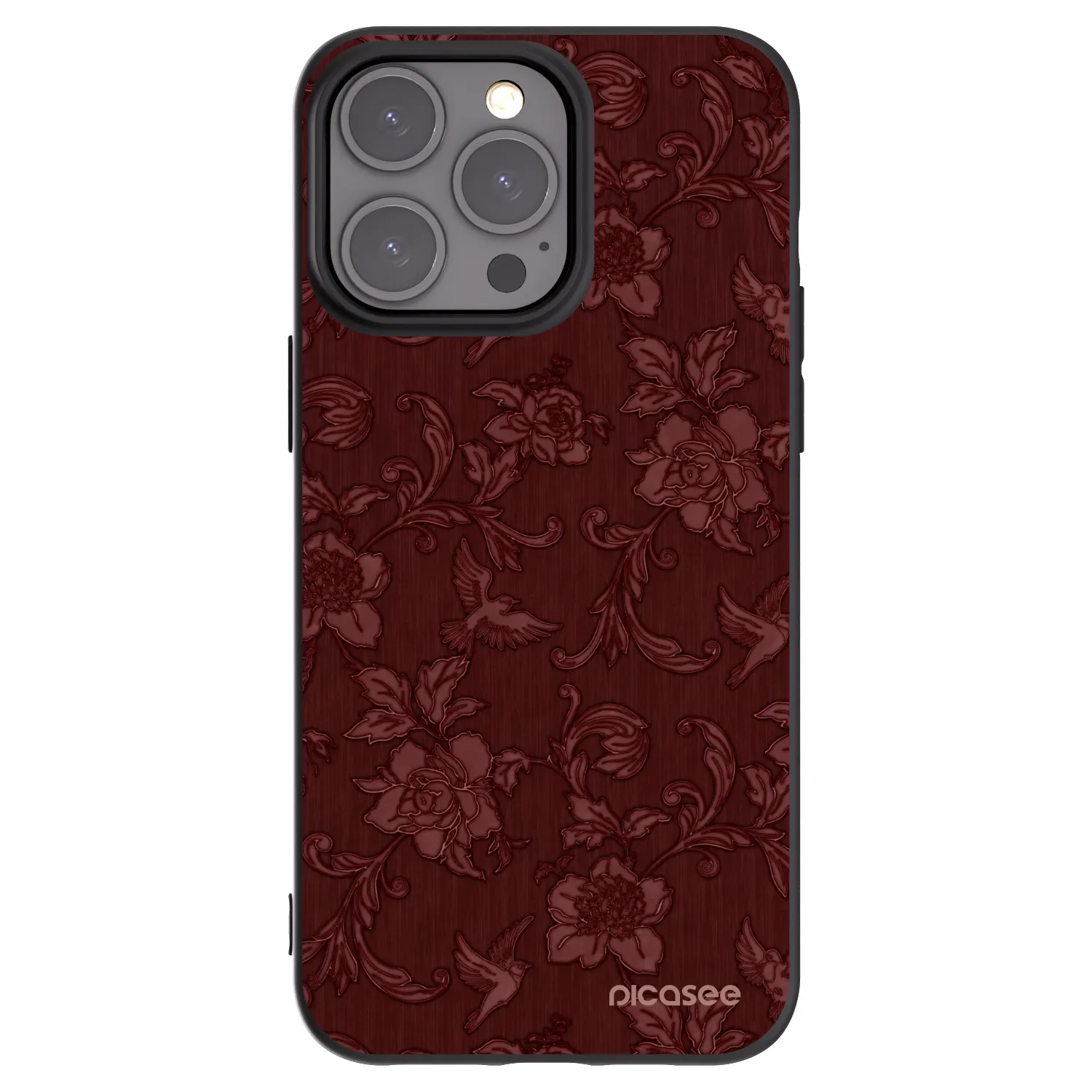 Picasee crna silikonska maskica za Apple iPhone 15 Pro Max - Red Elegance