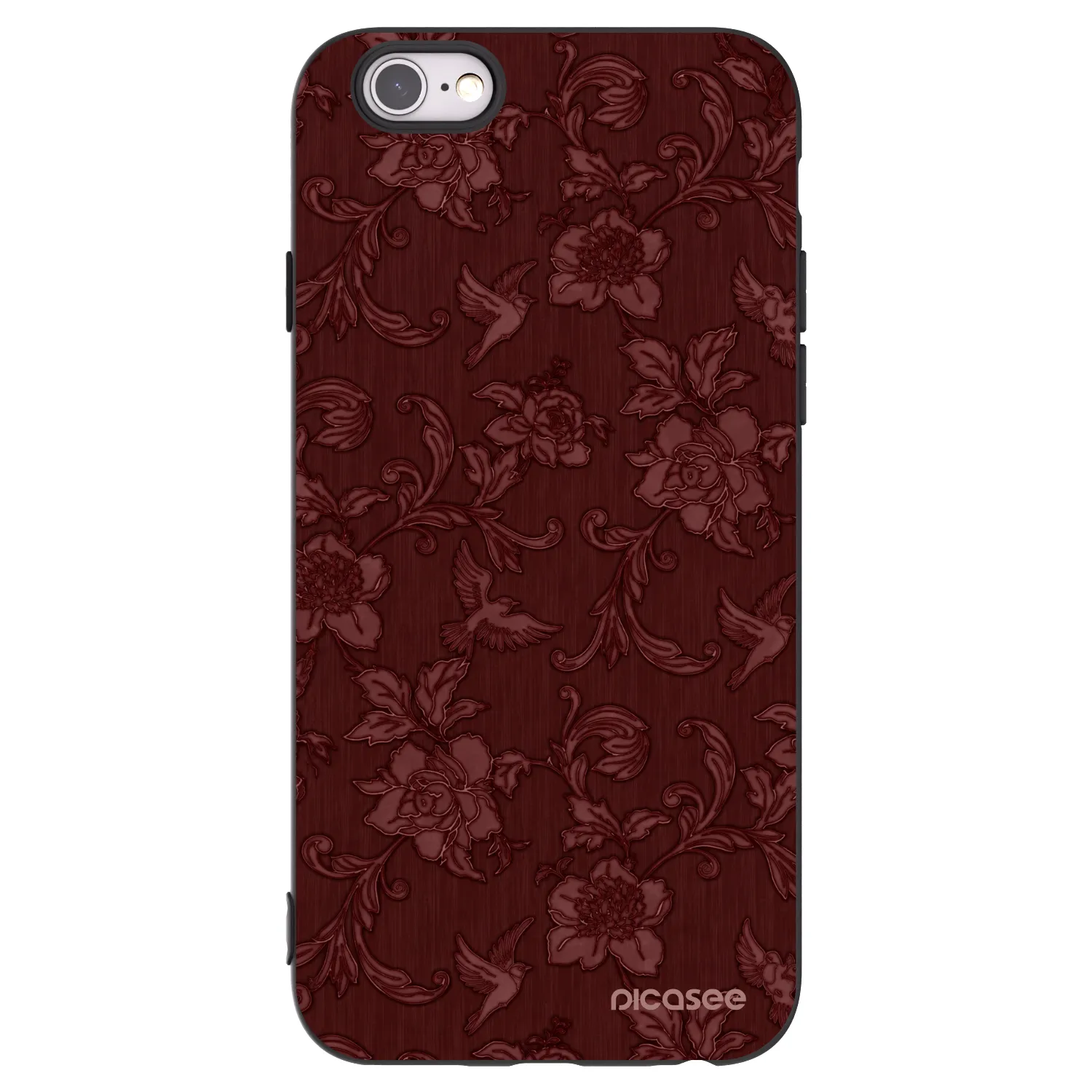 Picasee crna silikonska maskica za Apple iPhone 6/6S - Red Elegance