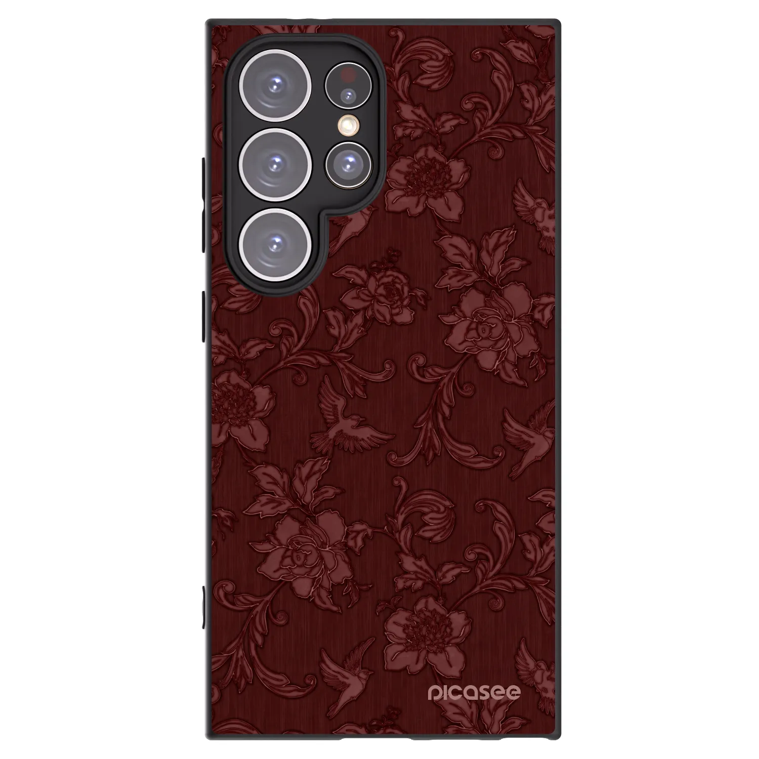 Picasee crna silikonska maskica za Samsung Galaxy S24 Ultra S928B 5G - Red Elegance