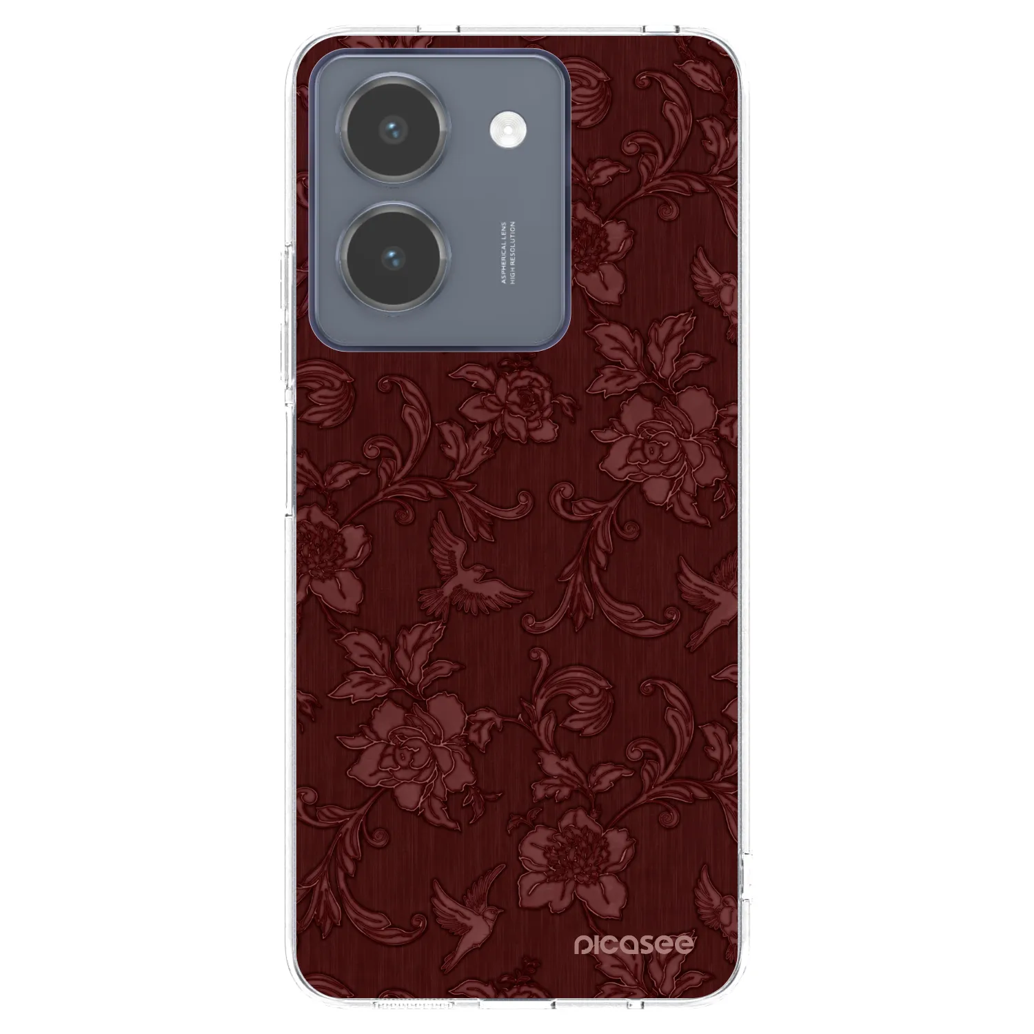 Picasee silikonska prozirna maskica za Vivo Y36 4G - Red Elegance