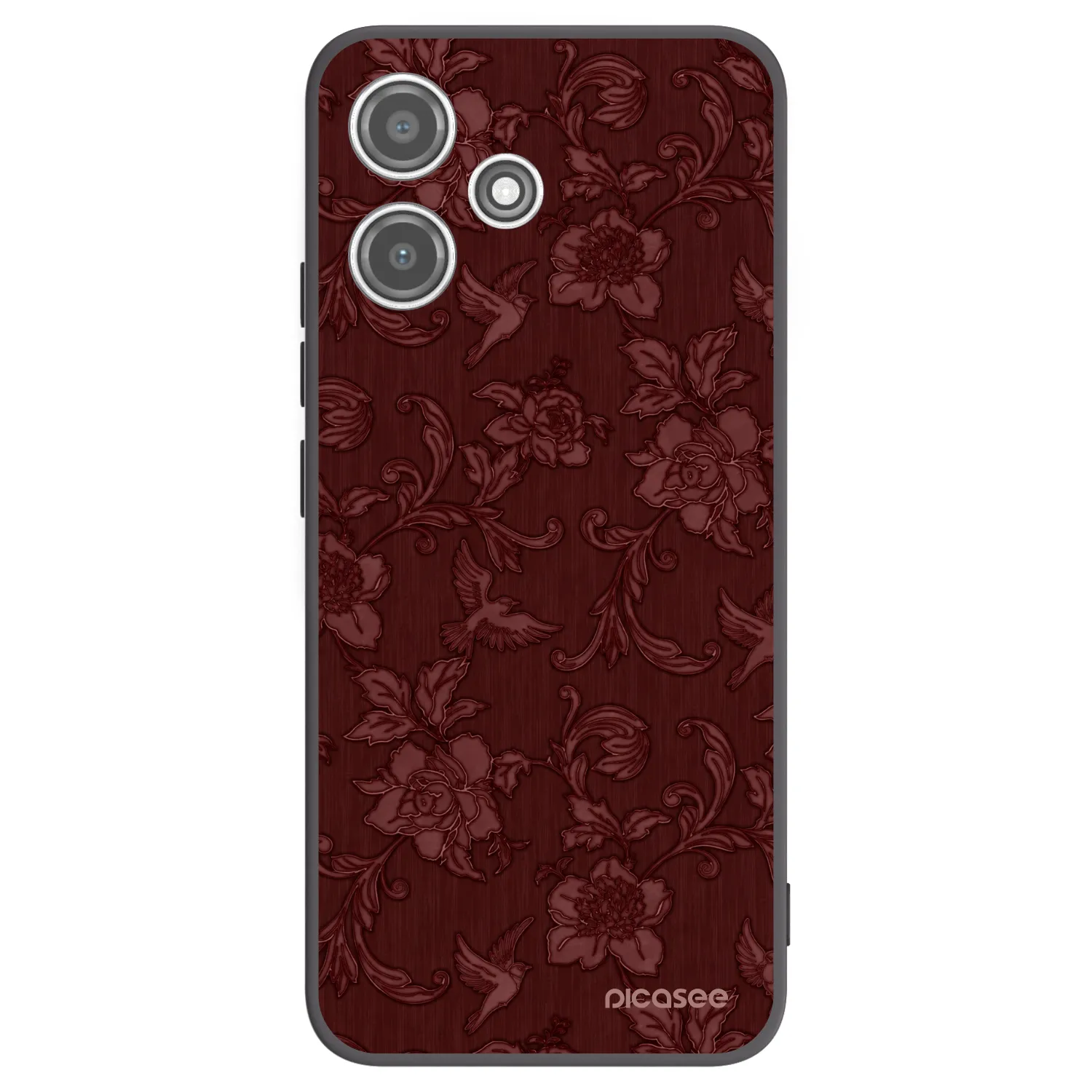 Picasee crna silikonska maskica za Xiaomi Redmi 12 5G - Red Elegance