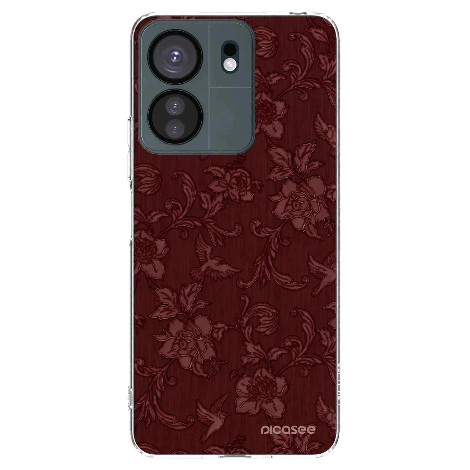 Picasee silikonska prozirna maskica za Xiaomi Redmi 13C 4G - Red Elegance