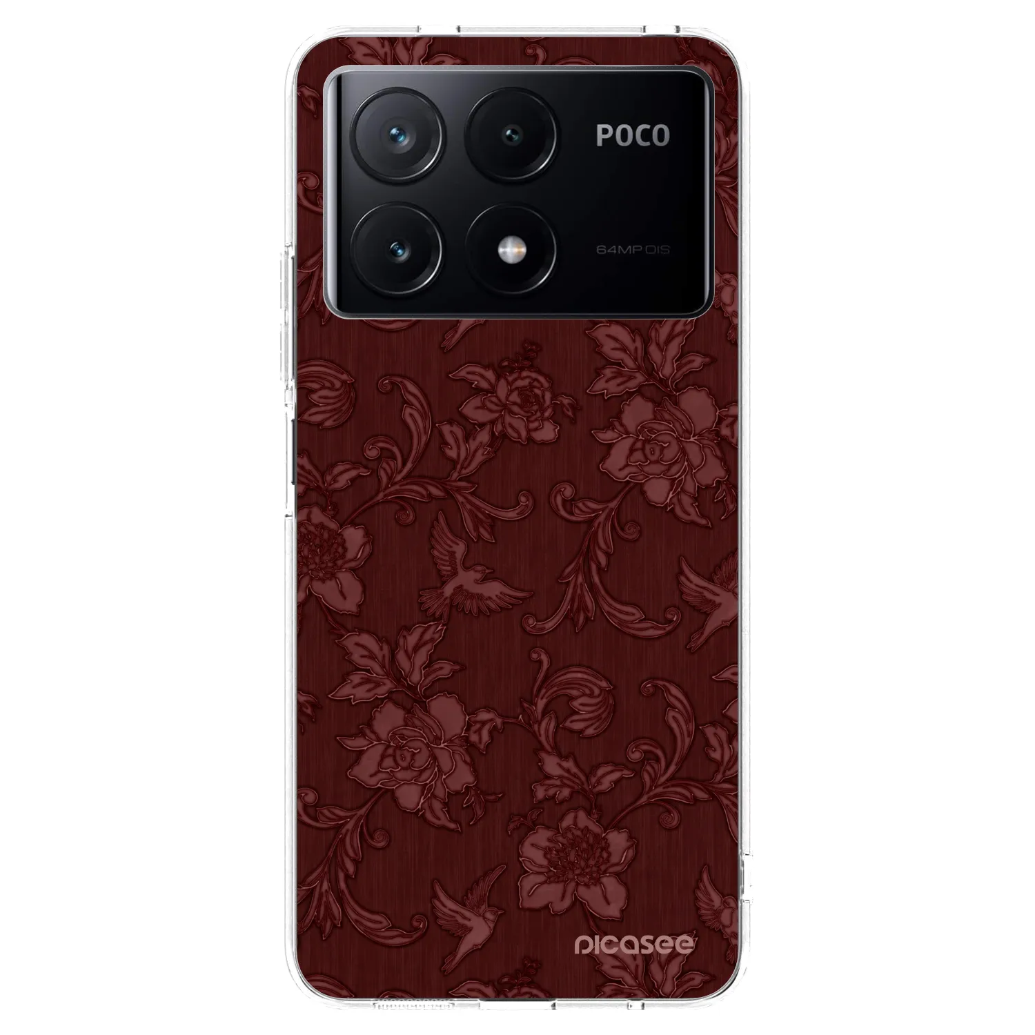 Picasee silikonska prozirna maskica za Xiaomi Poco X6 Pro - Red Elegance