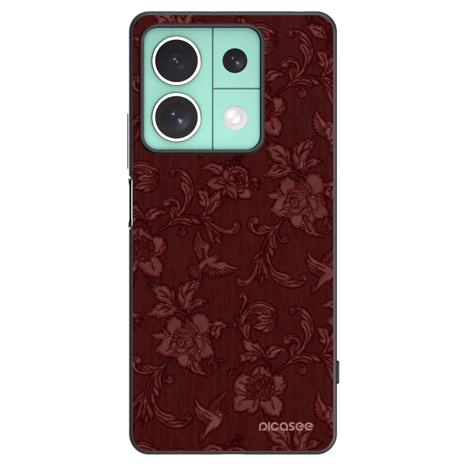 Picasee crna silikonska maskica za Xiaomi Redmi Note 13 5G - Red Elegance