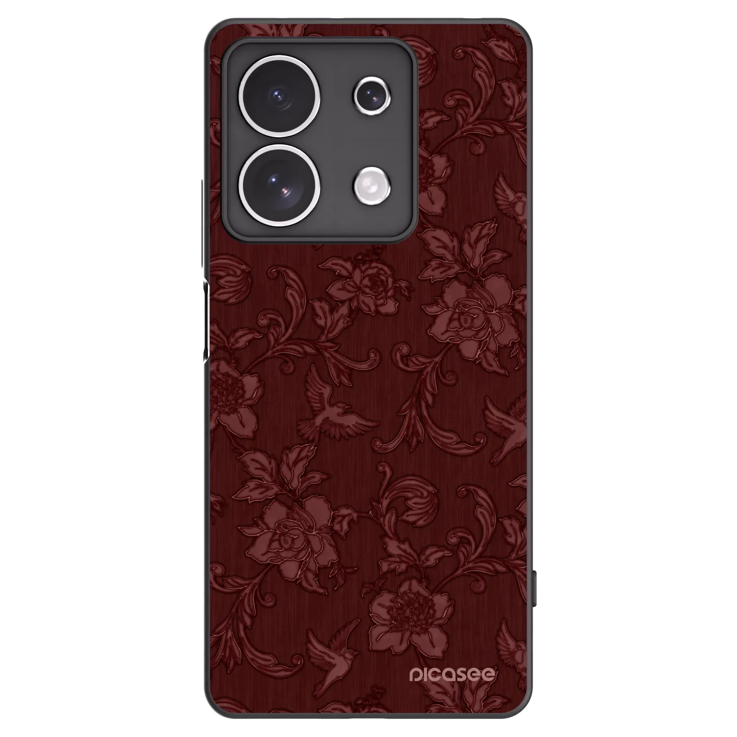 Picasee crna silikonska maskica za Xiaomi Redmi Note 13 4G - Red Elegance
