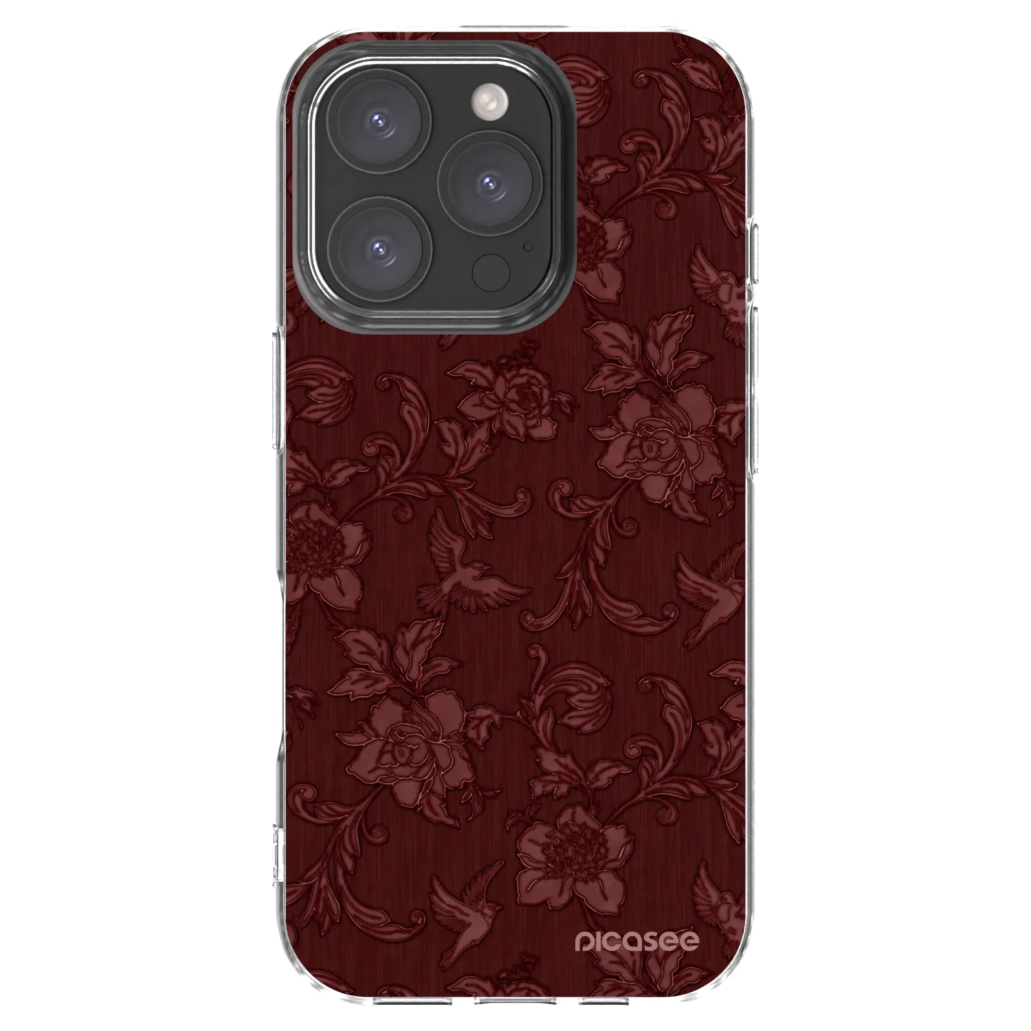 Picasee silikonska prozirna maskica za Apple iPhone 16 Pro - Red Elegance