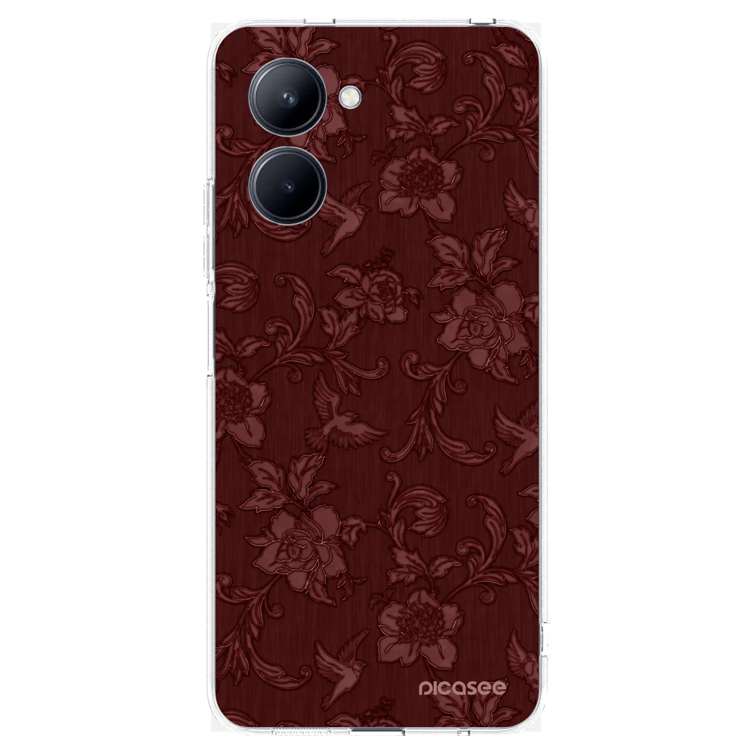 Picasee silikonska prozirna maskica za Realme C33 (2023) - Red Elegance