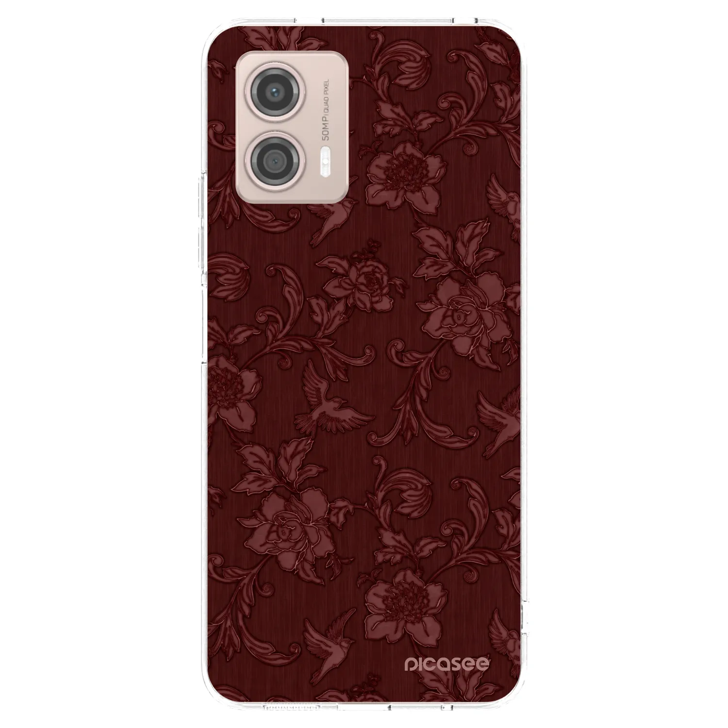 Picasee silikonska prozirna maskica za Motorola Moto G53 5G - Red Elegance
