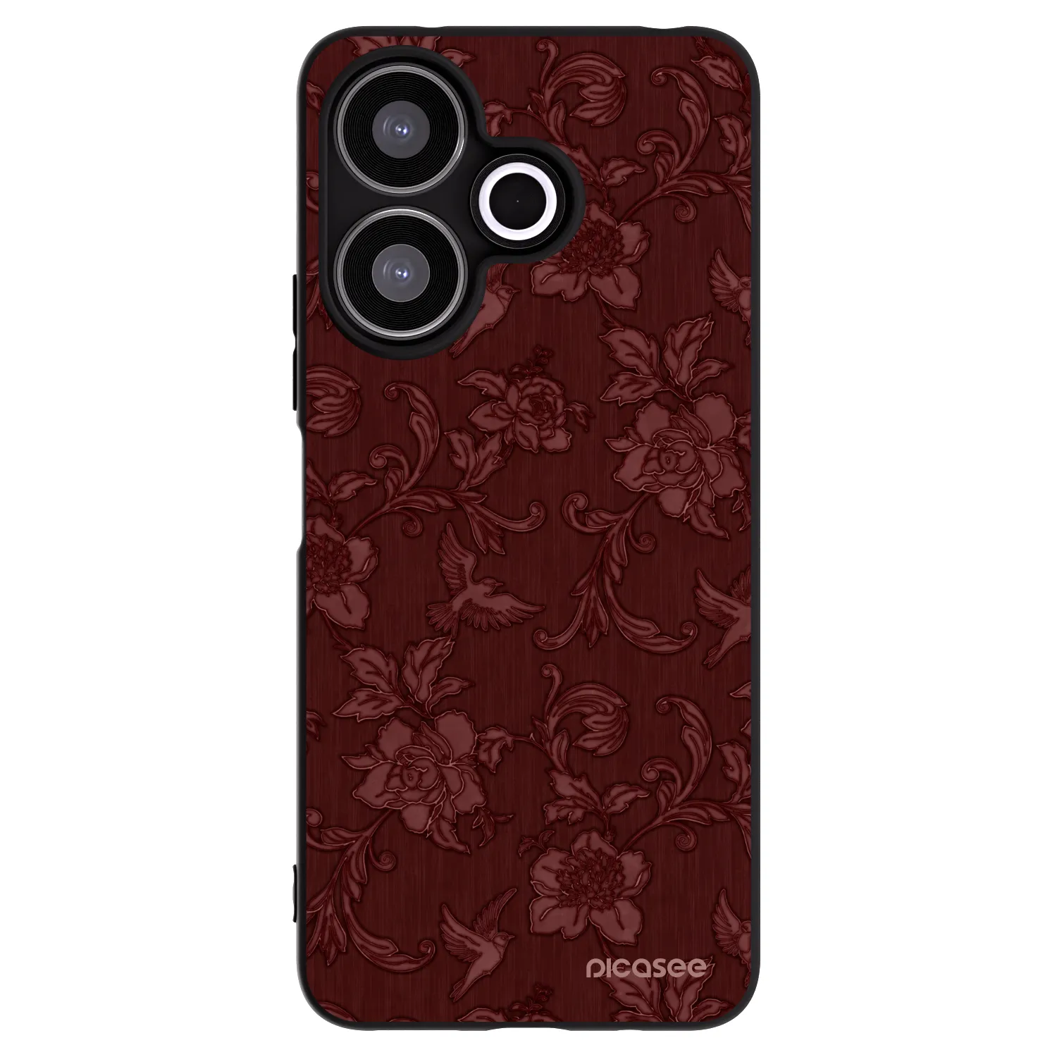 Picasee crna silikonska maskica za Xiaomi Redmi 13 4G - Red Elegance