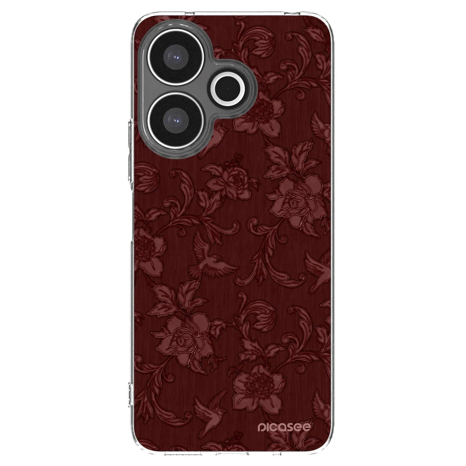 Picasee silikonska prozirna maskica za Xiaomi Redmi 13 4G - Red Elegance