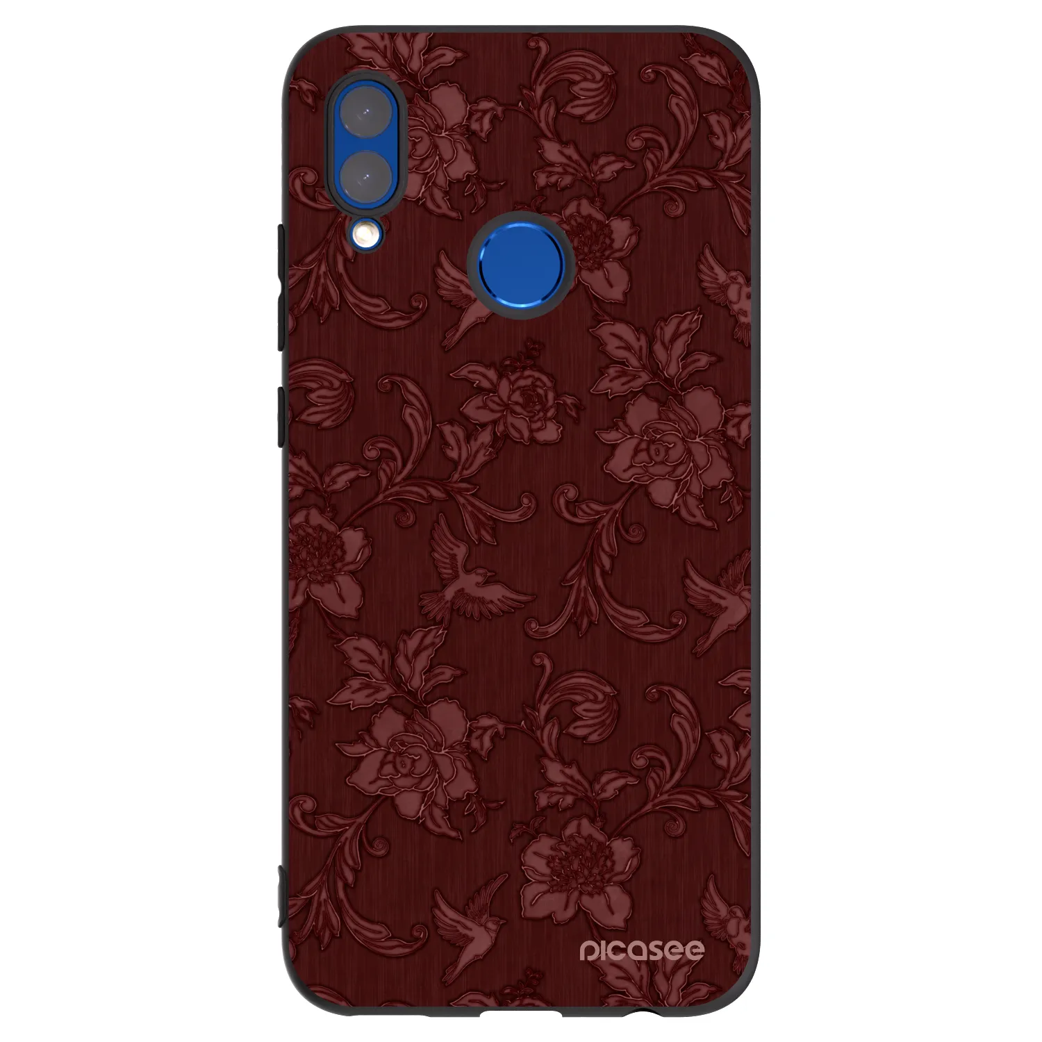 Picasee crna silikonska maskica za Honor 10 Lite - Red Elegance