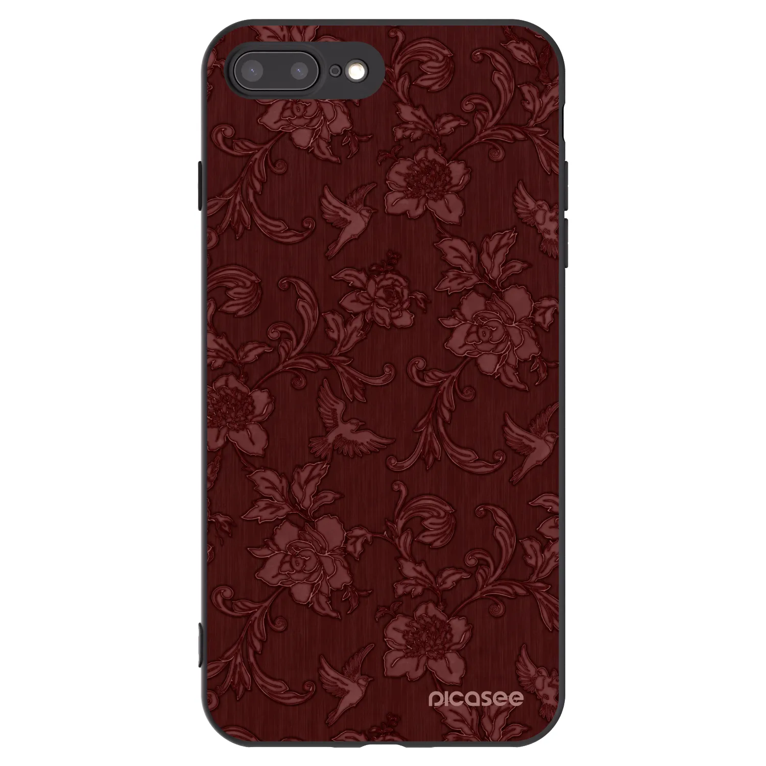 Picasee crna silikonska maskica za Apple iPhone 8 Plus - Red Elegance