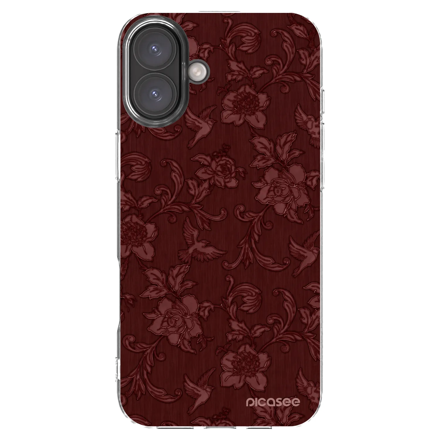 Picasee silikonska prozirna maskica za Apple iPhone 16 Plus - Red Elegance