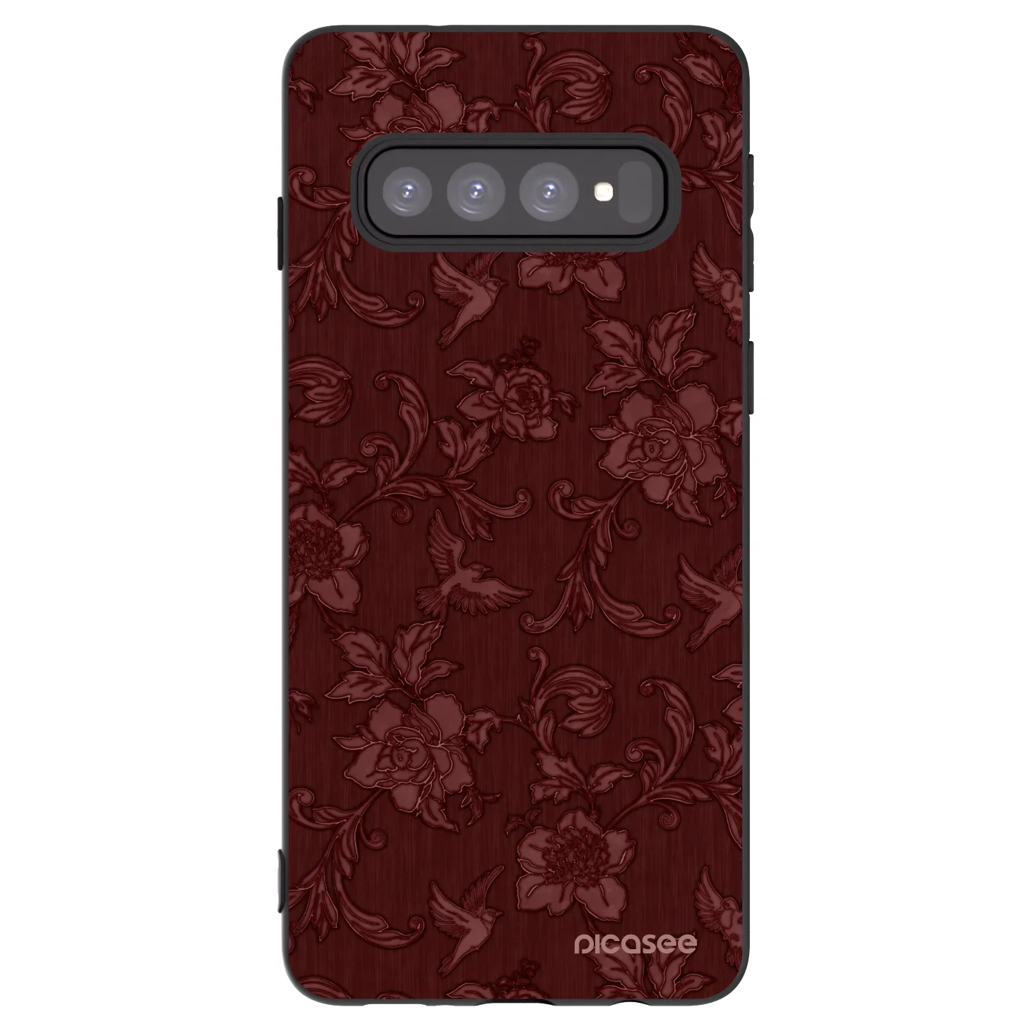 Picasee crna silikonska maskica za Samsung Galaxy S10 G973 - Red Elegance