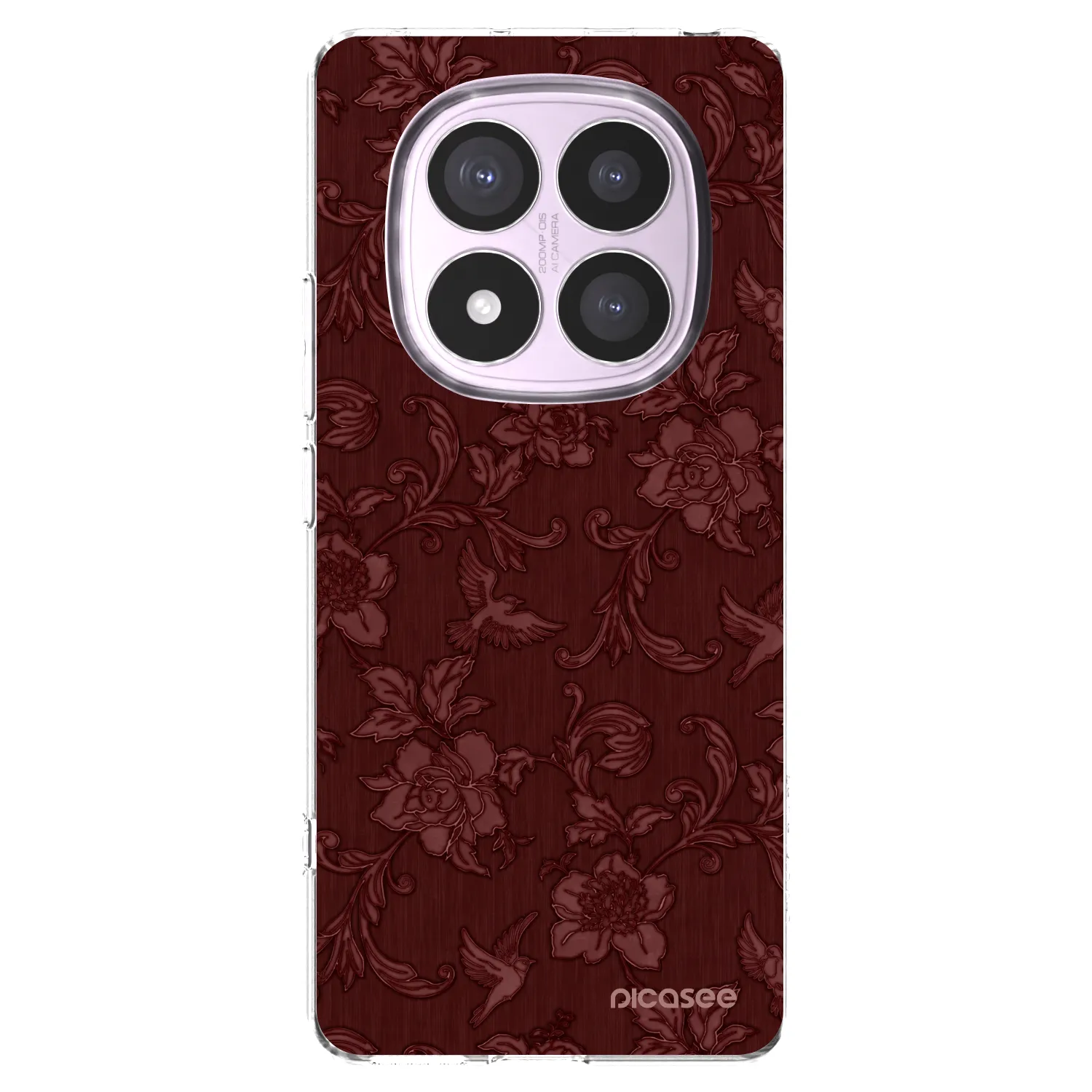Picasee silikonska prozirna maskica za Xiaomi Redmi Note 14 Pro 5G - Red Elegance
