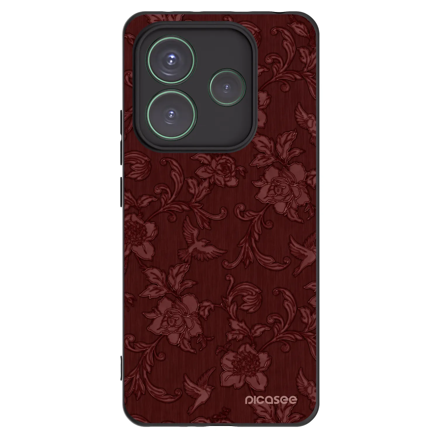 Picasee crna silikonska maskica za Xiaomi Redmi Note 14 5G - Red Elegance