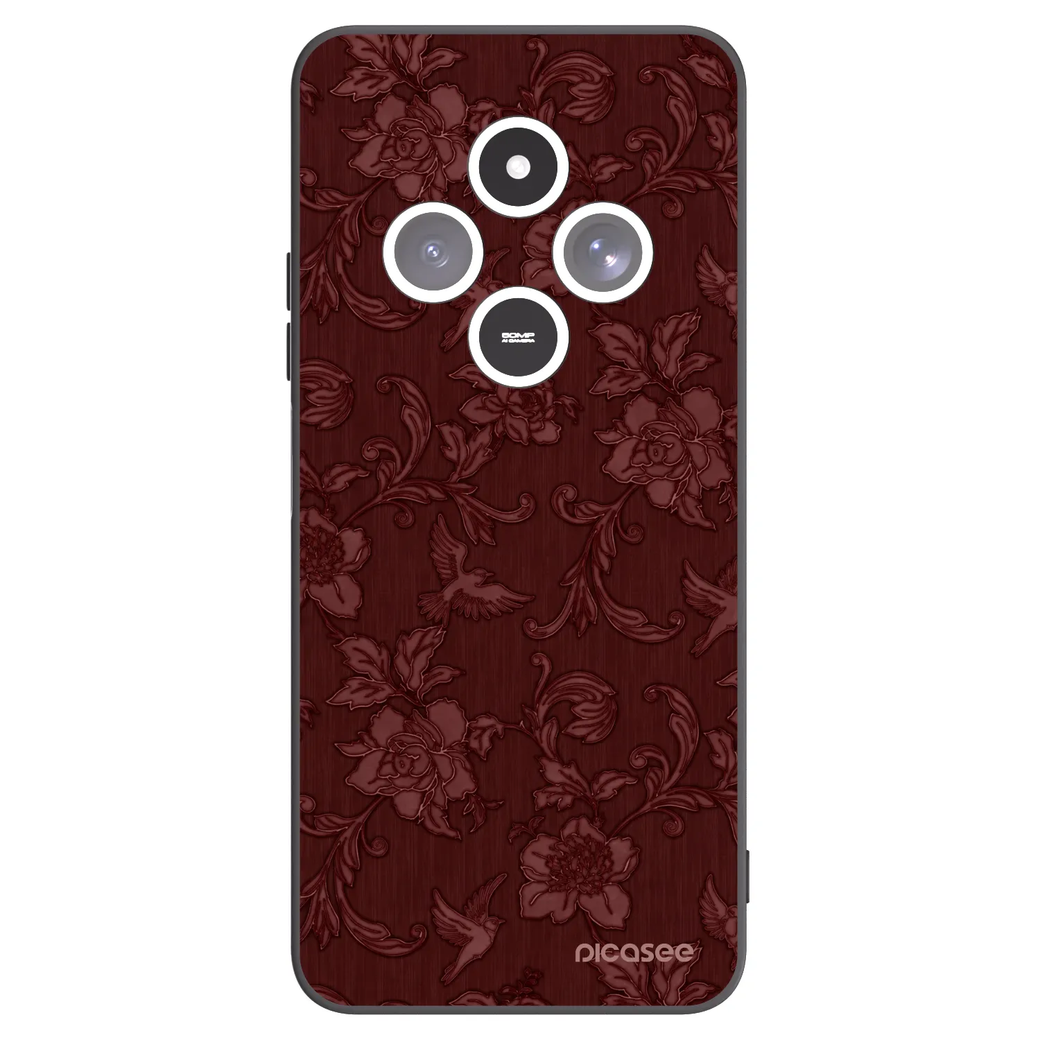Picasee crna silikonska maskica za Xiaomi Redmi 14C - Red Elegance