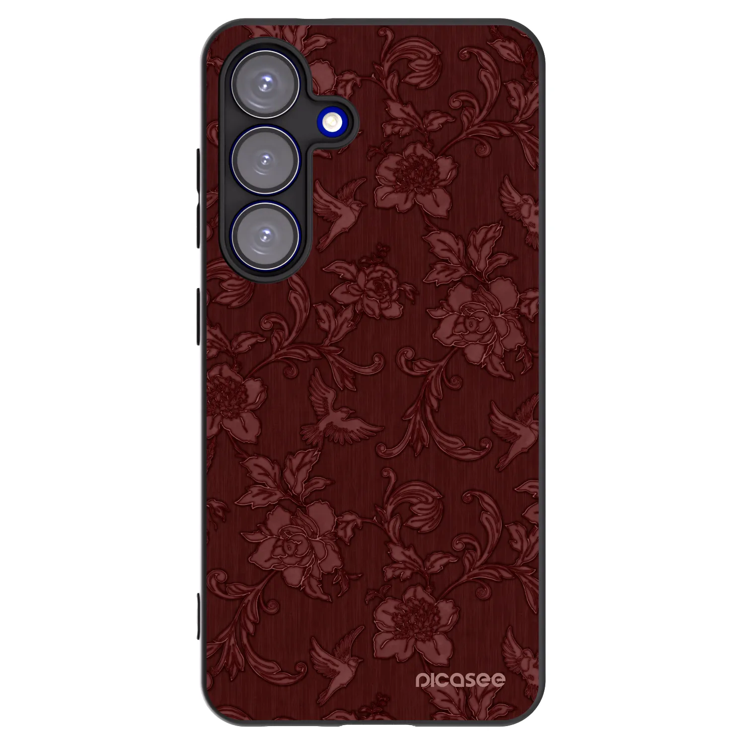 Picasee crna silikonska maskica za Samsung Galaxy S25 5G - Red Elegance