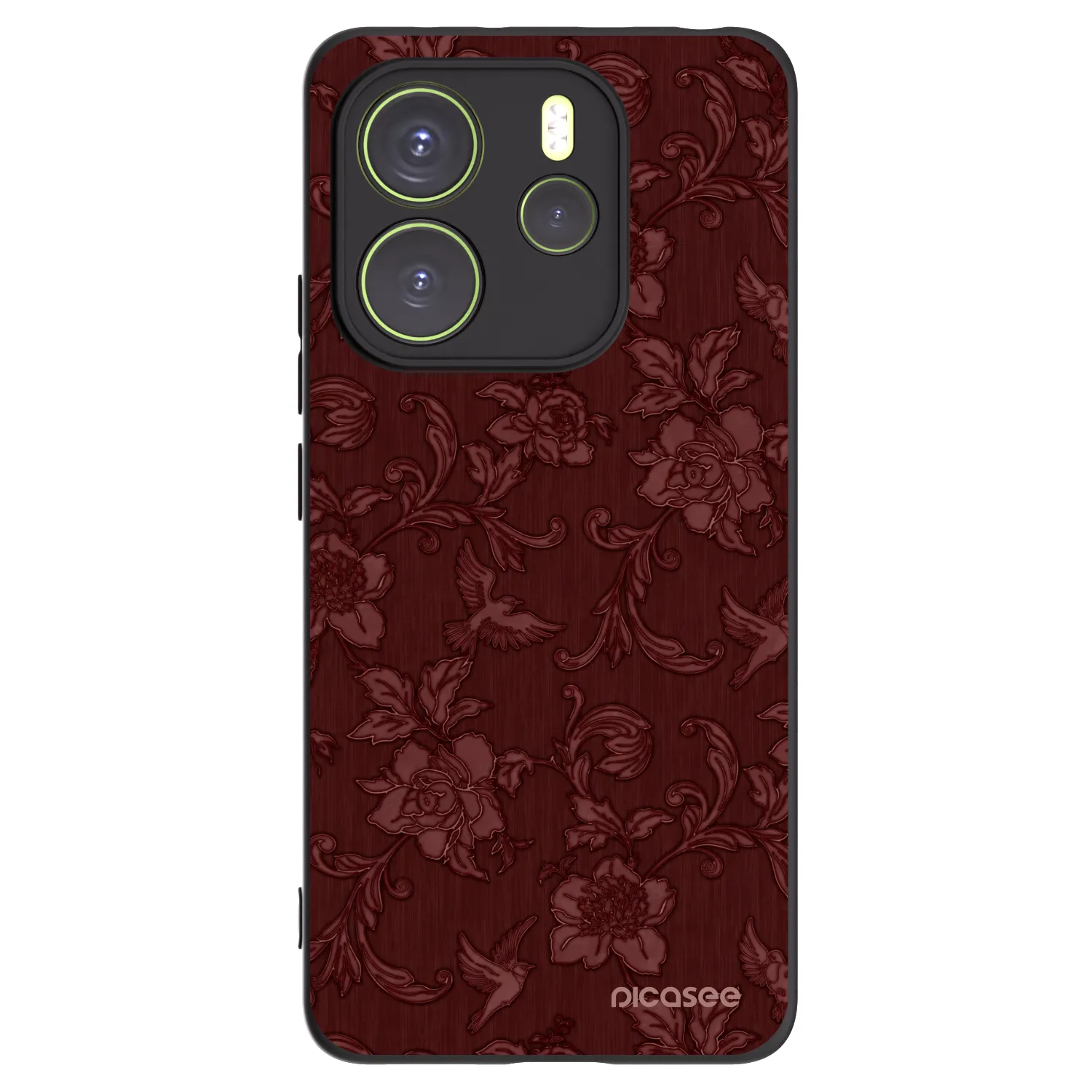 Picasee crna silikonska maskica za Xiaomi Redmi Note 14 4G - Red Elegance